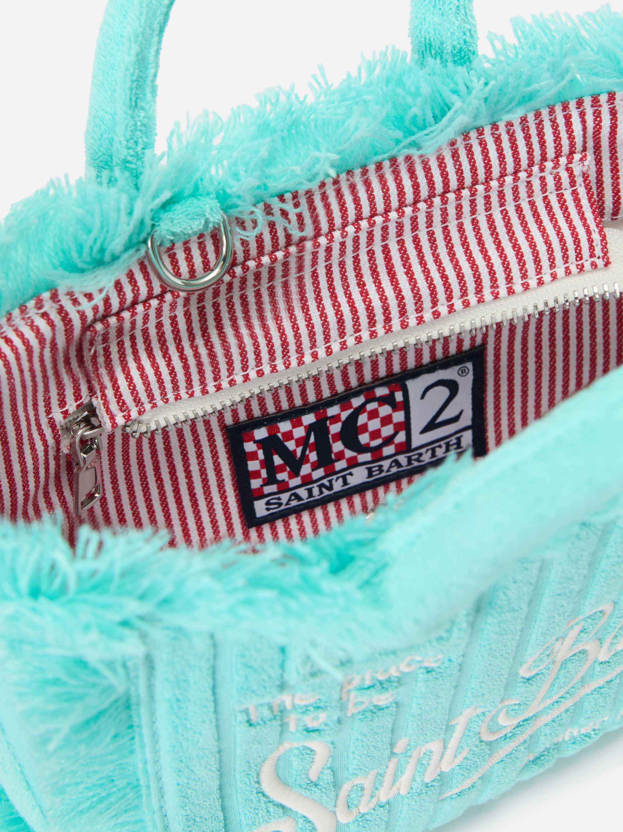 Terry effect Vanity mini bag with raised stripe detail - Image 5