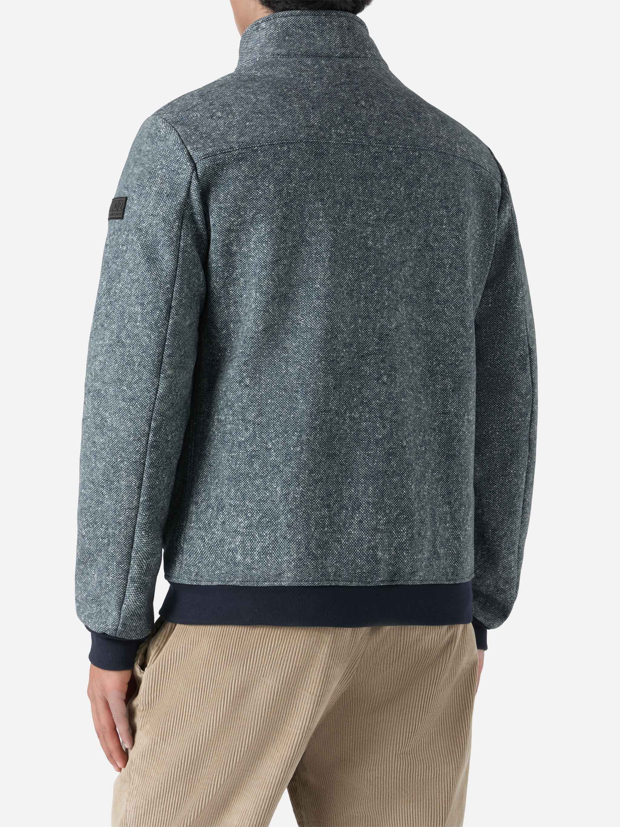 Thermo jacket Byron with melange blue wooly print - Image 4