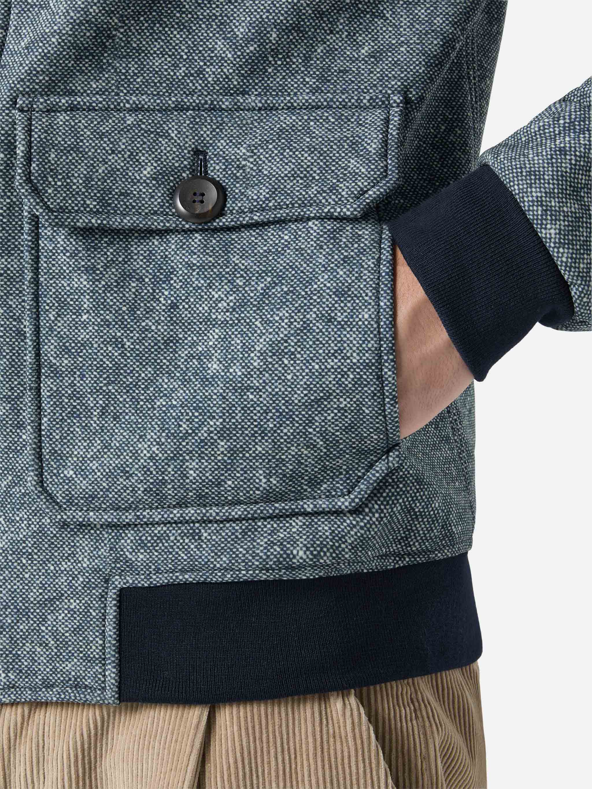 Thermo jacket Byron with melange blue wooly print - Image 5