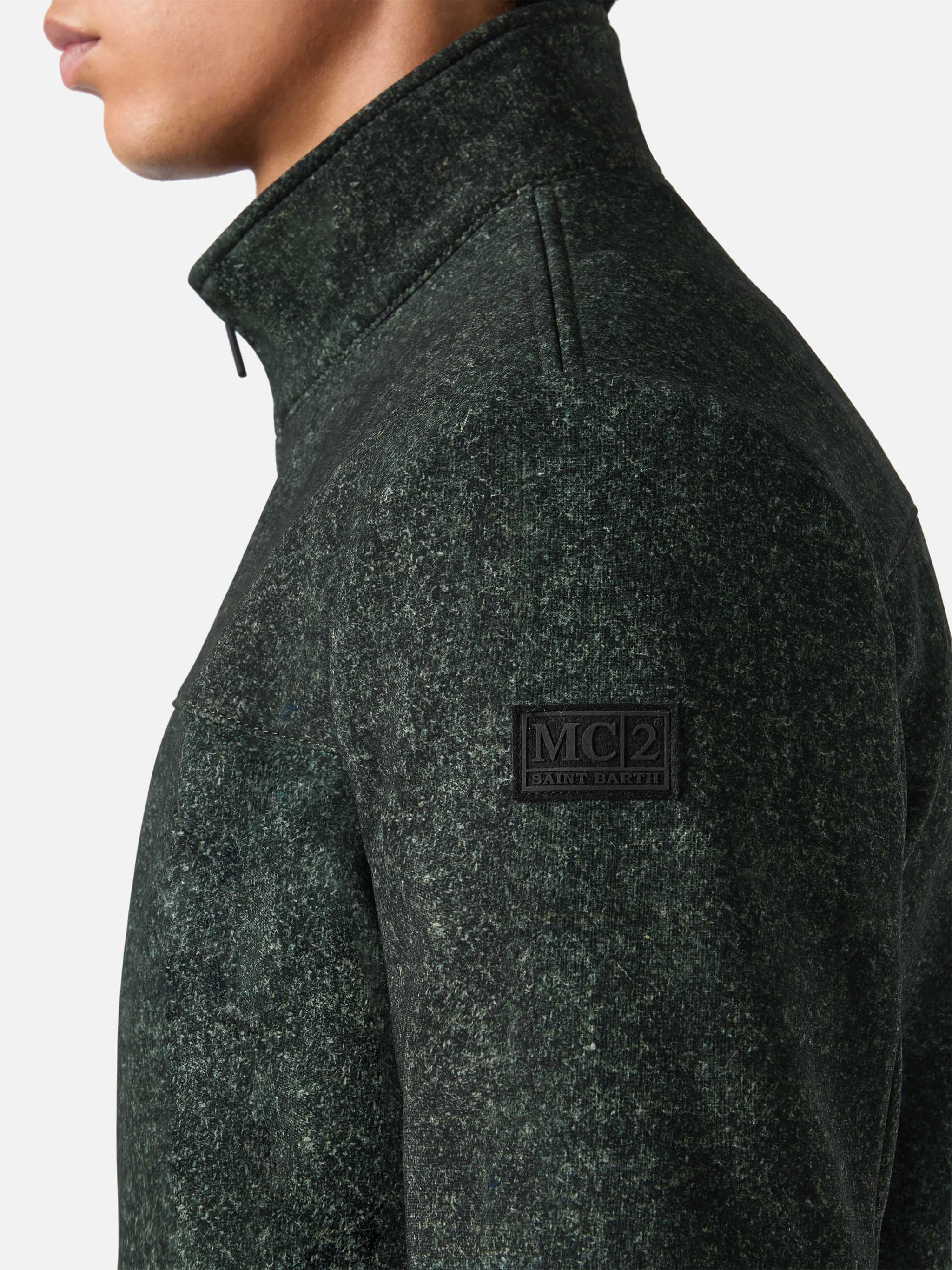 Thermo jacket Byron with melange grey wooly print - Image 3