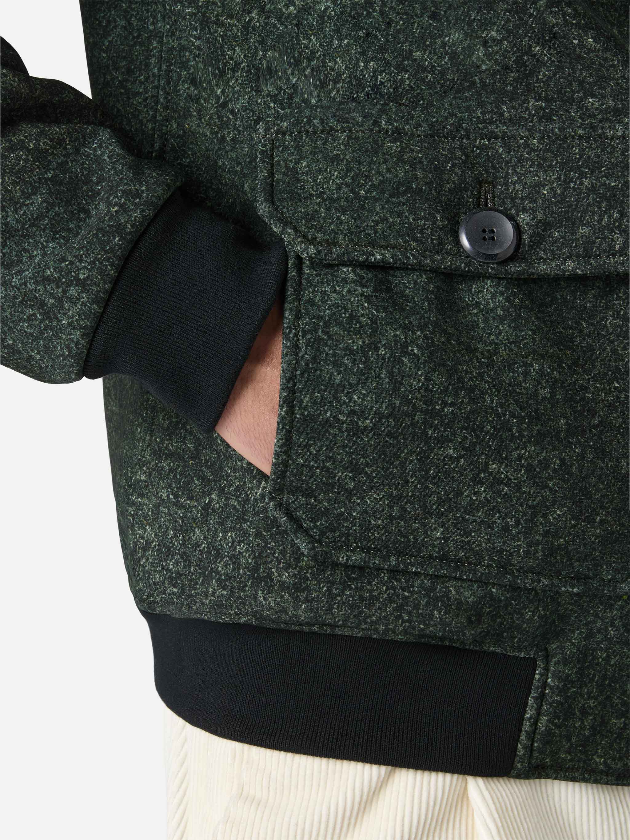 Thermo jacket Byron with melange grey wooly print - Image 5
