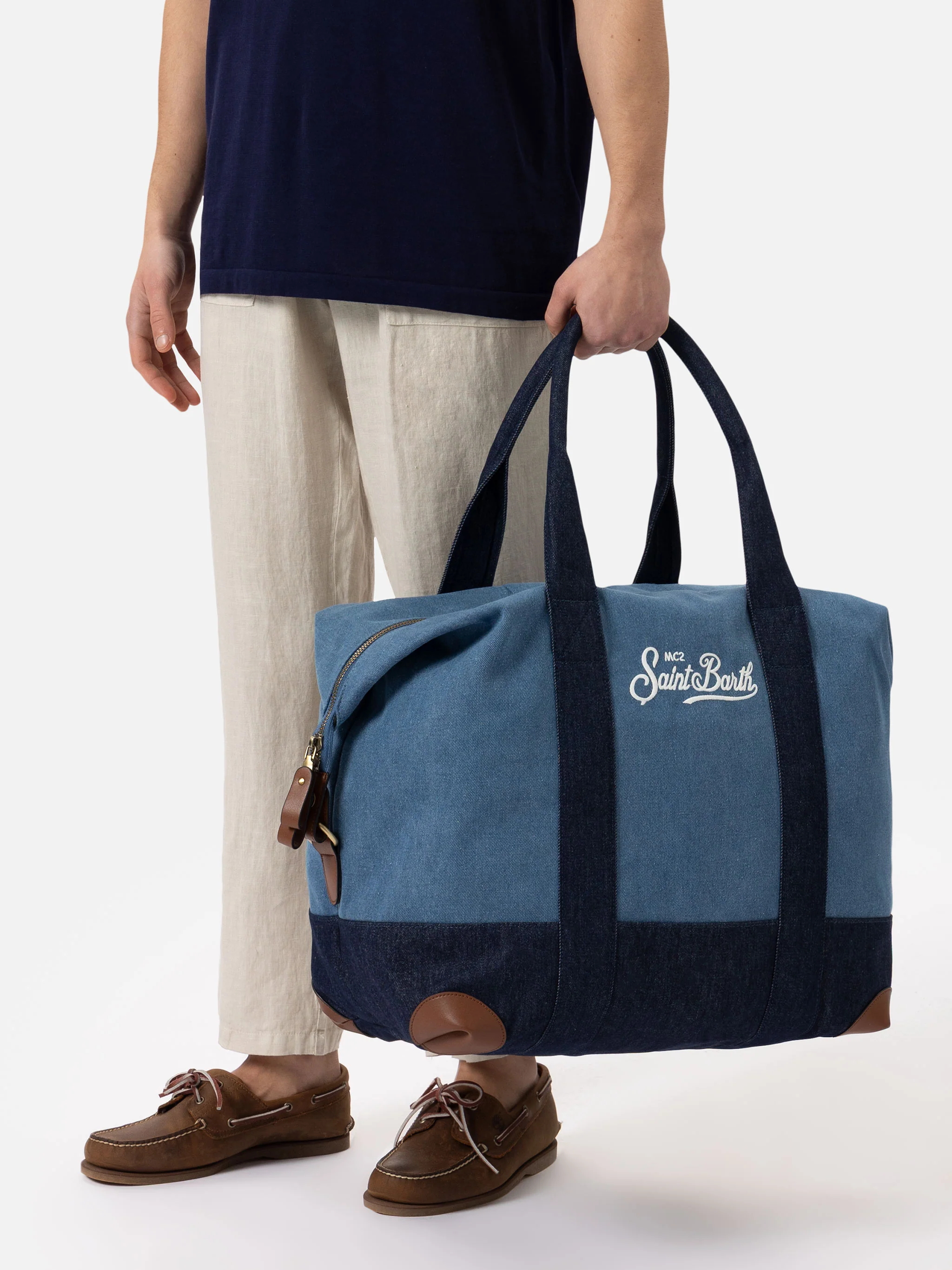 Travel duffel denim bag - Image 2