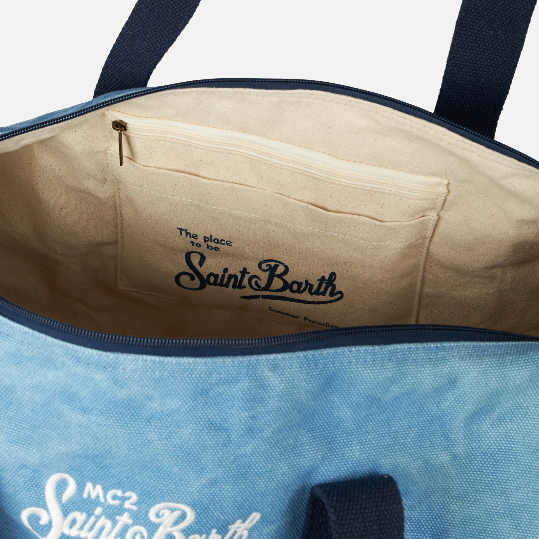 Travel duffel  denim bag Jetleg Round - Image 3