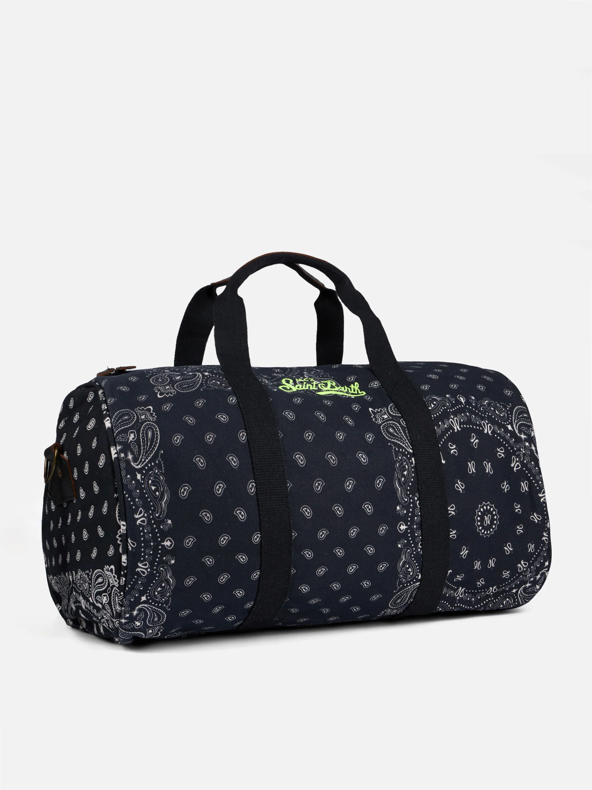 Travel duffel  denim bag Jetleg Round bandana print - Image 3