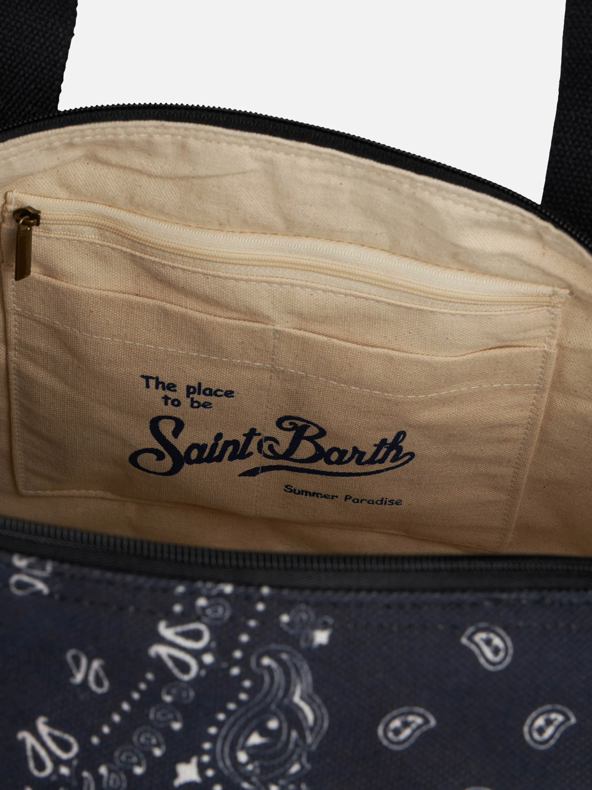 Travel duffel  denim bag Jetleg Round bandana print - Image 5