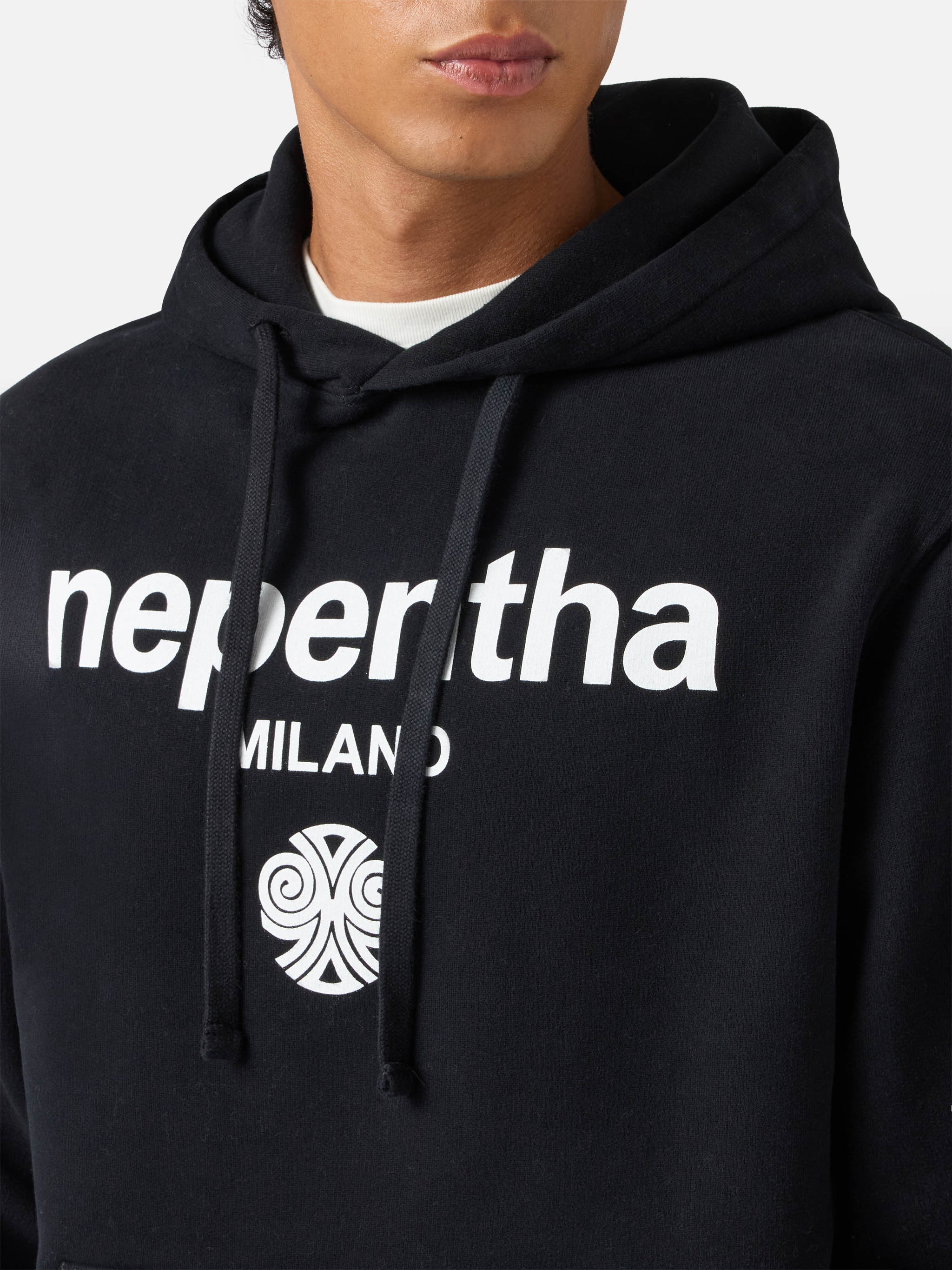 Tribeca cotton hoodie in black with Nepentha print | NEPENTHA SPECIAL EDITION - Image 2