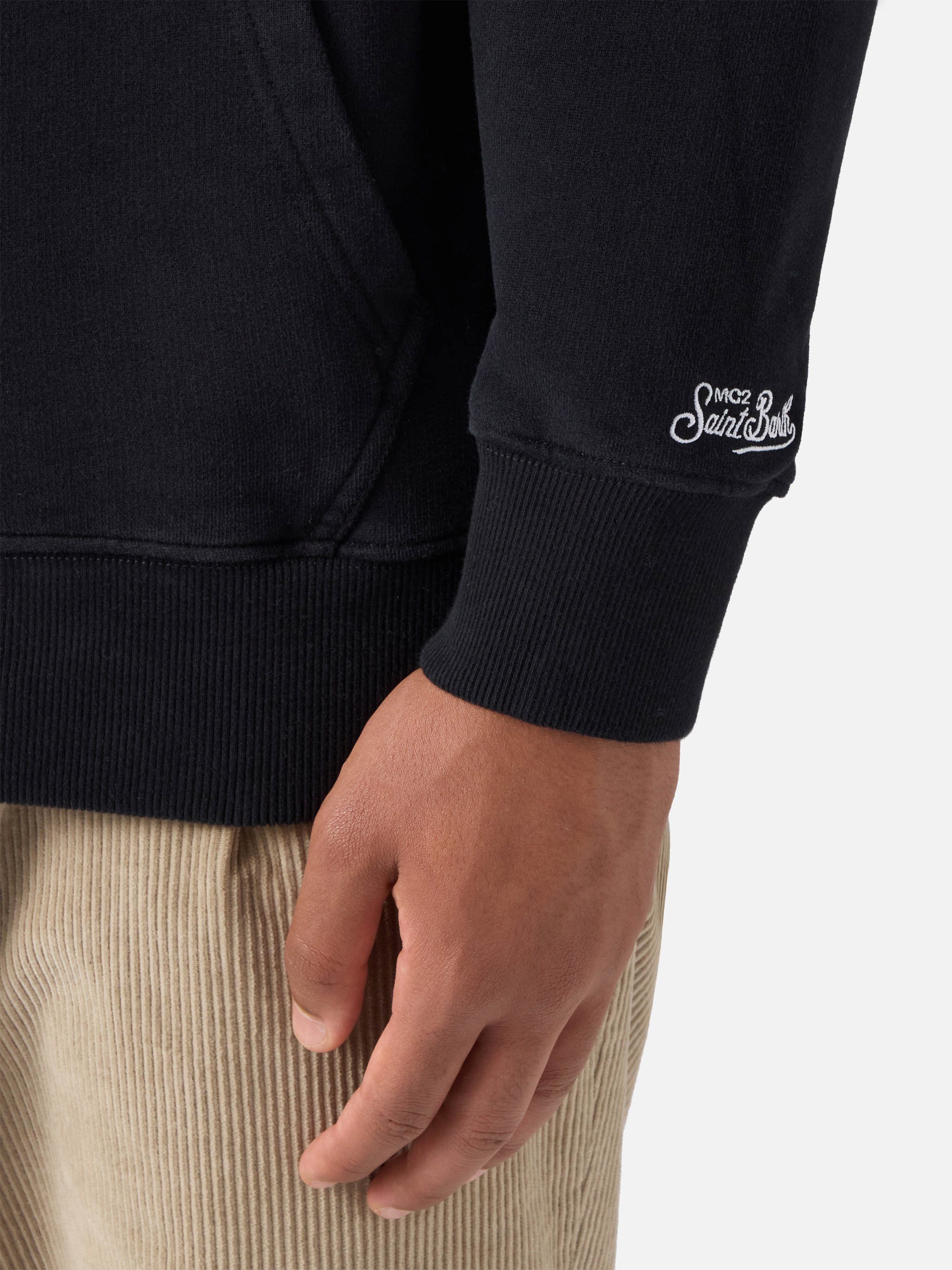 Tribeca cotton hoodie in black with Nepentha print | NEPENTHA SPECIAL EDITION - Image 4