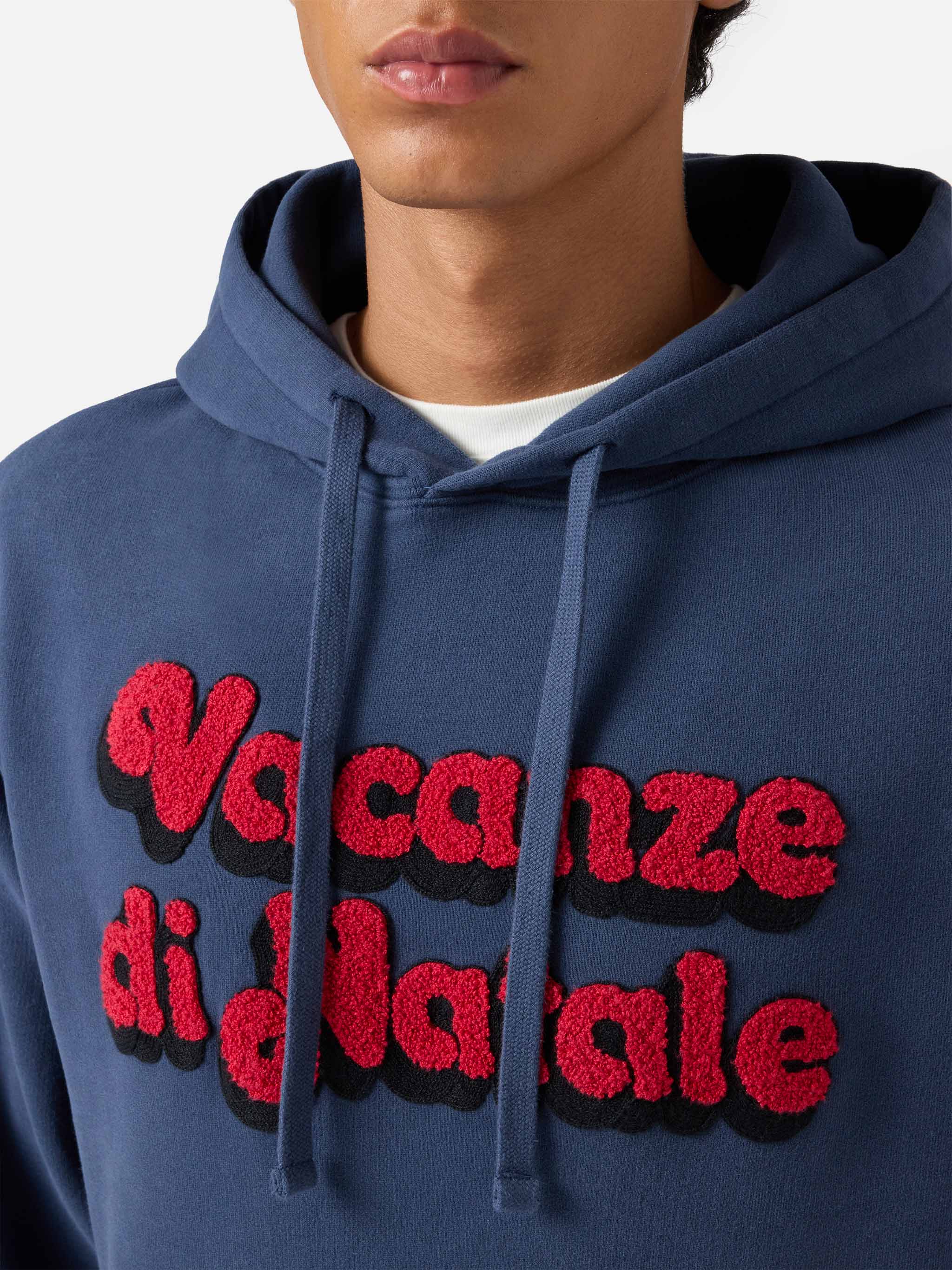 Tribeca cotton hoodie in blue with Vacanze di Natale embroidery | VACANZE DI NATALE SPECIAL EDITION - Image 2