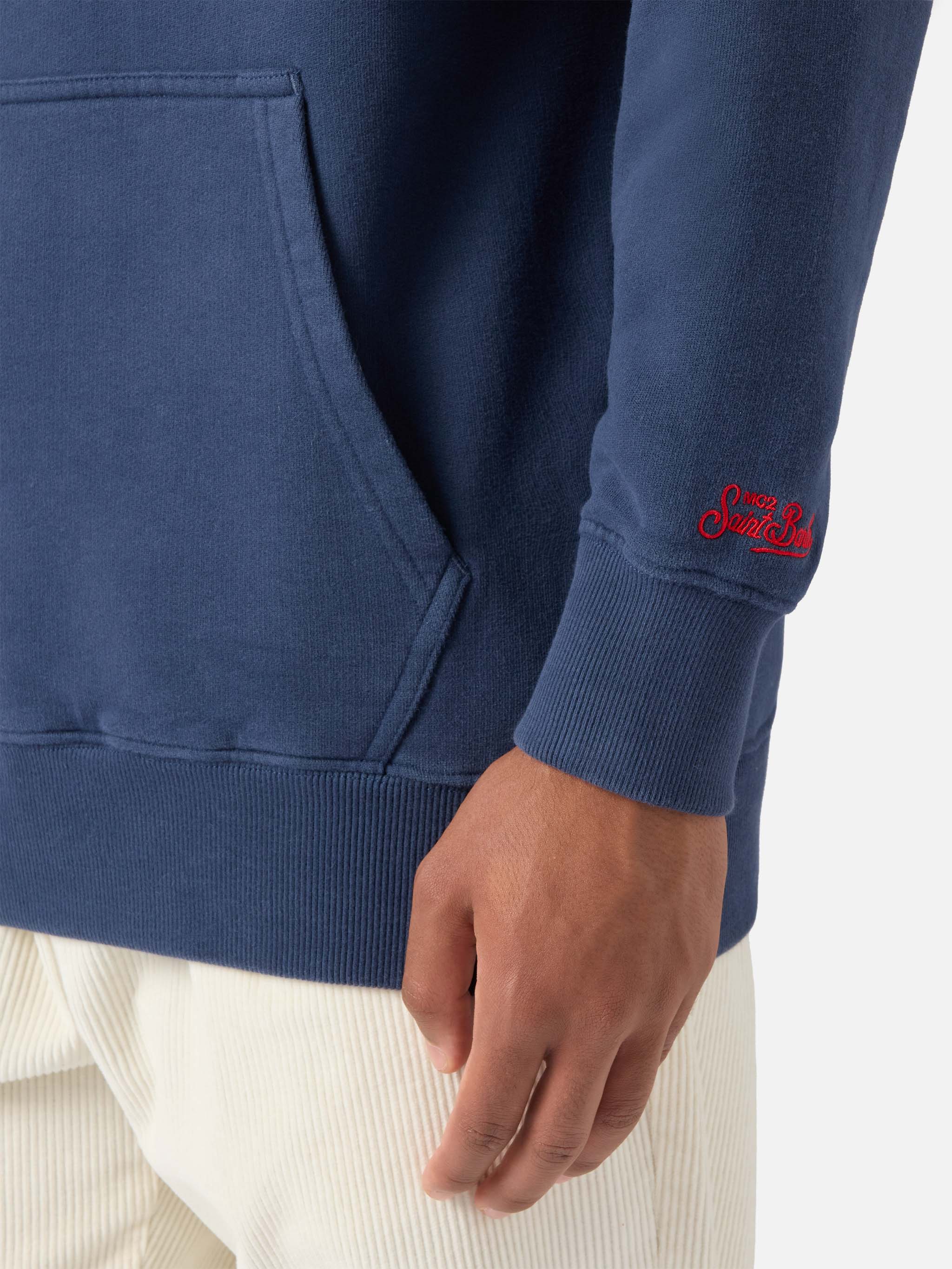 Tribeca cotton hoodie in blue with Vacanze di Natale embroidery | VACANZE DI NATALE SPECIAL EDITION - Image 4