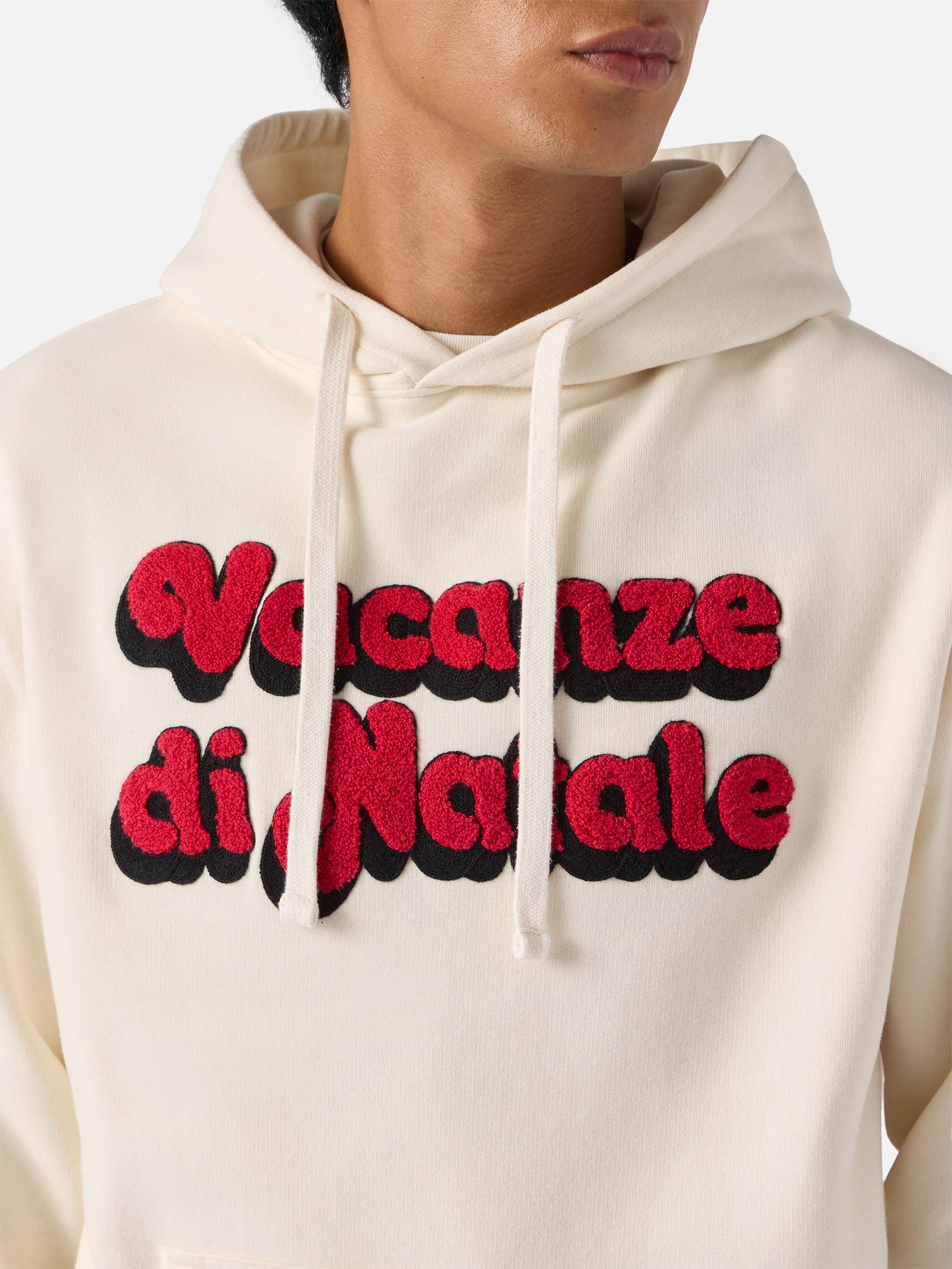Tribeca cotton hoodie in white with Vacanze di Natale embroidery | VACANZE DI NATALE SPECIAL EDITION - Image 2