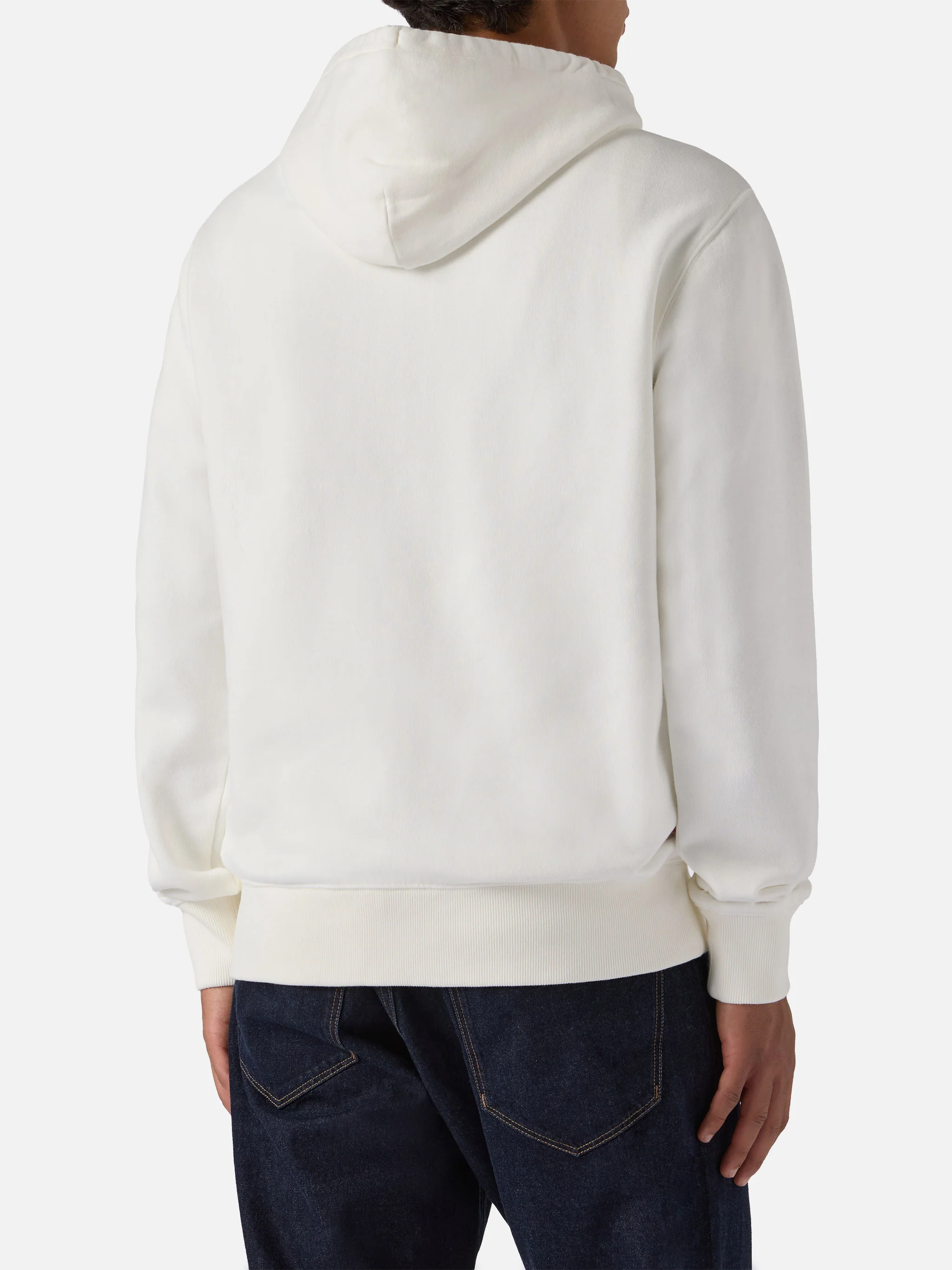 Tribeca cotton hoodie in white with Yuppies flock print | YUPPIES SPECIAL EDITION - Image 3