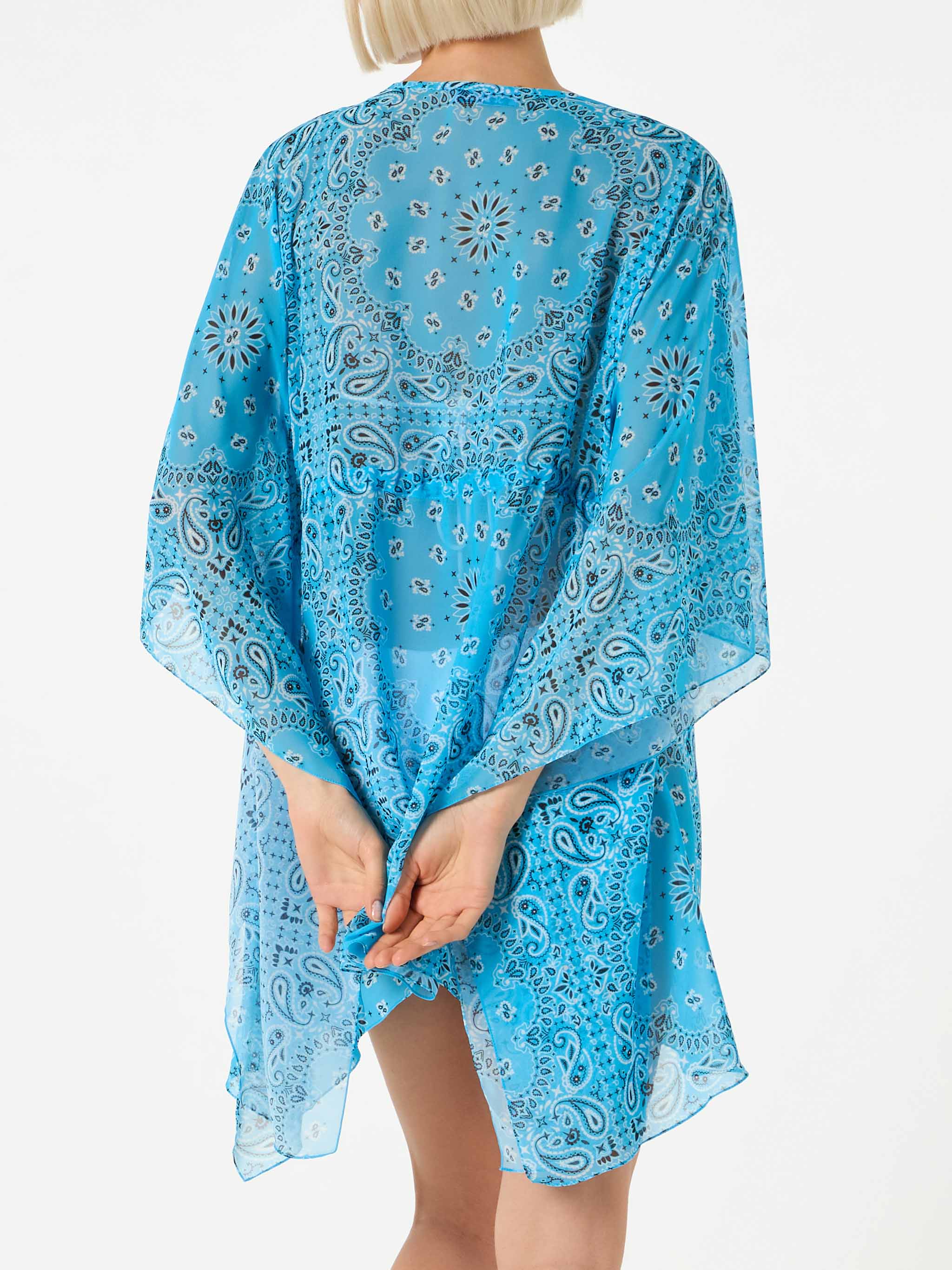 Turquoise bandanna print caftan - Image 3