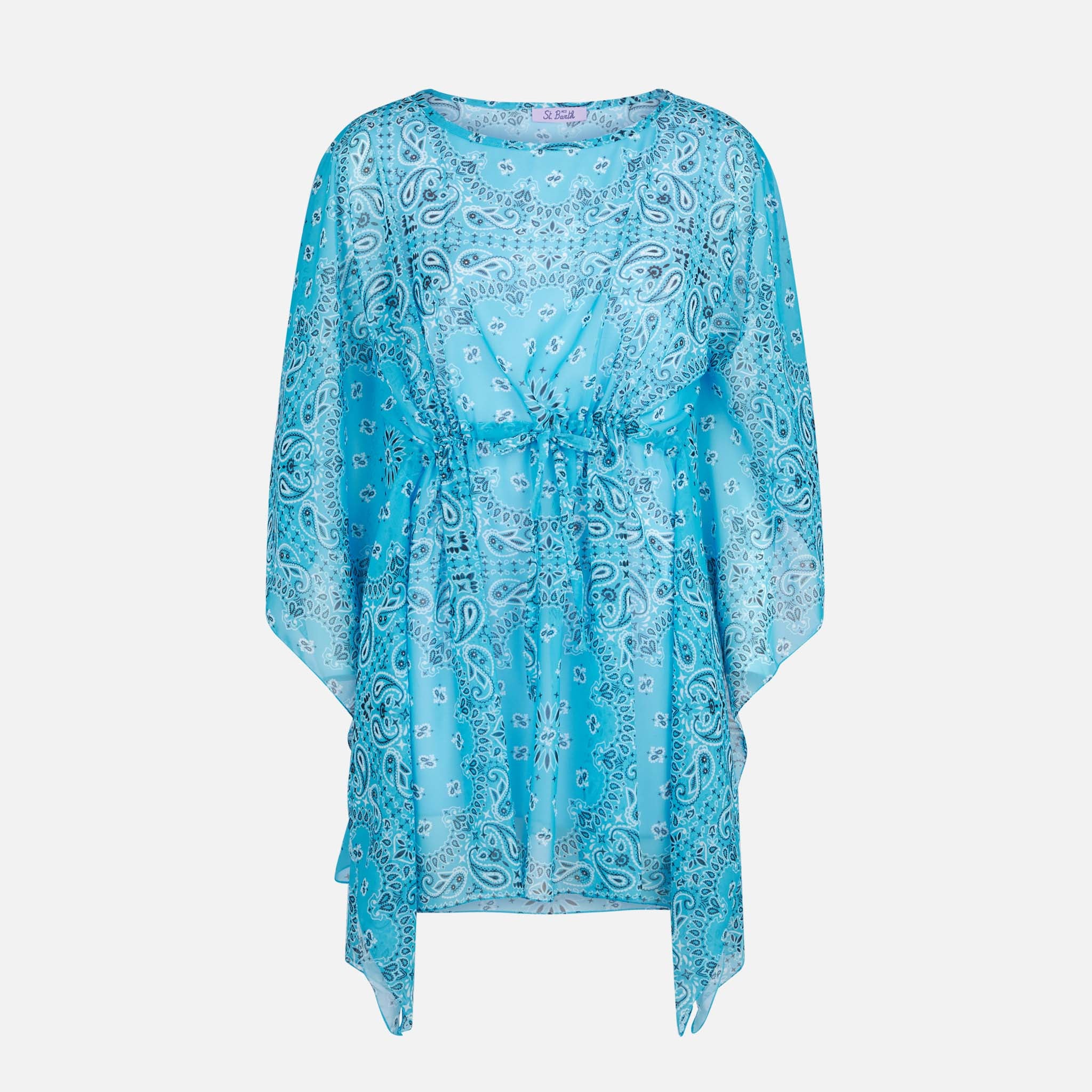Turquoise bandanna print caftan - Image 4