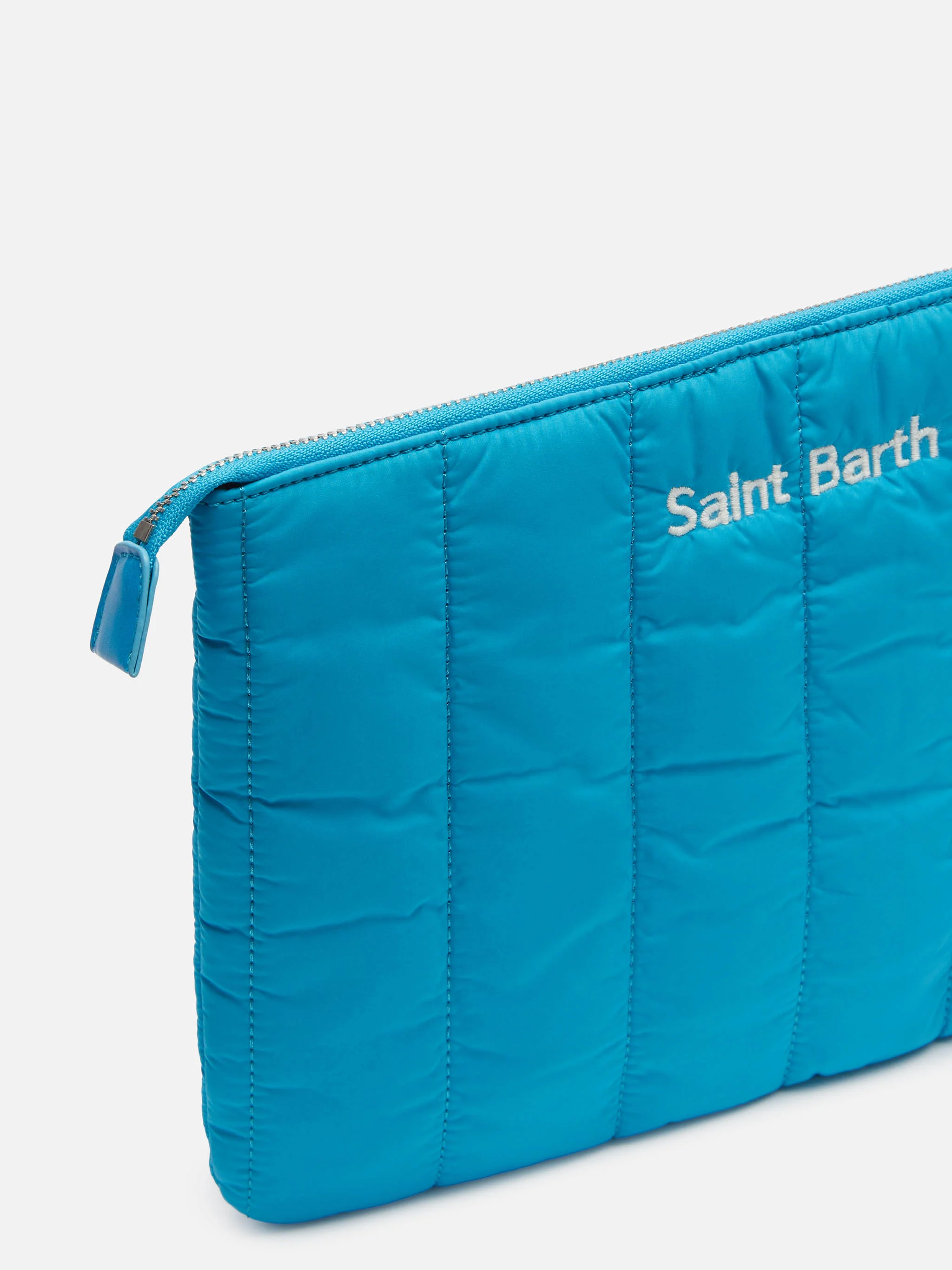 Turquoise quilted Puffer Pochette - Image 3