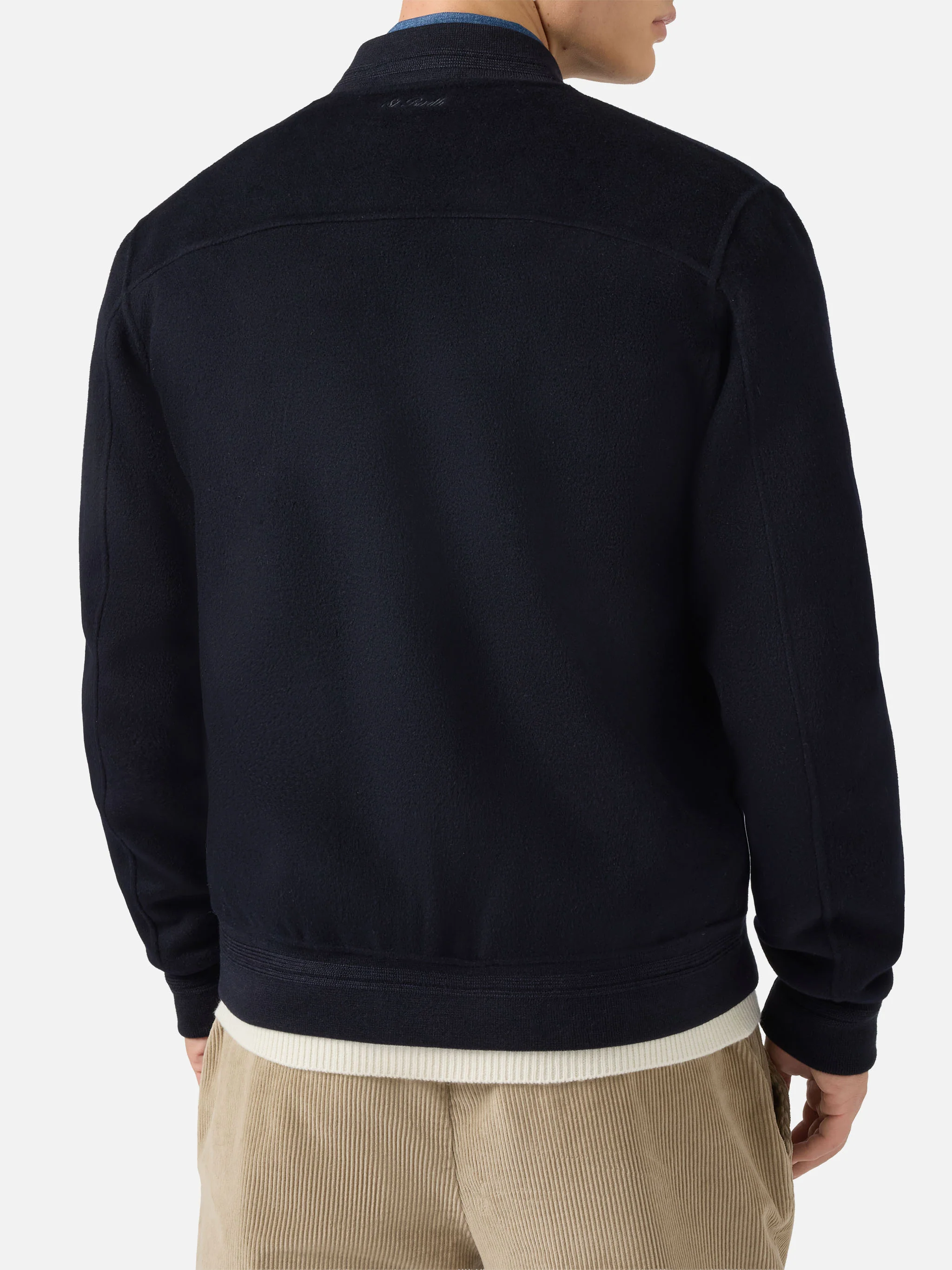 Unlined Camden wool bomber in blue - Image 4
