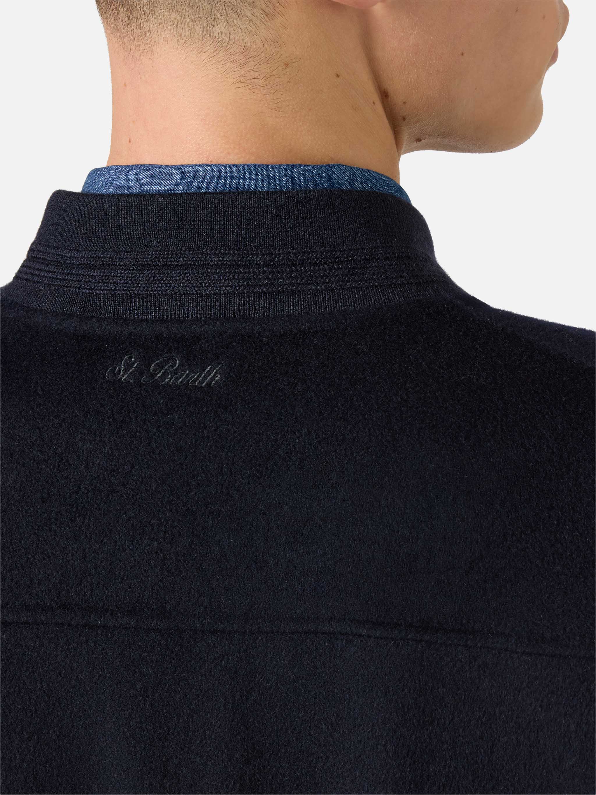 Unlined Camden wool bomber in blue - Image 6