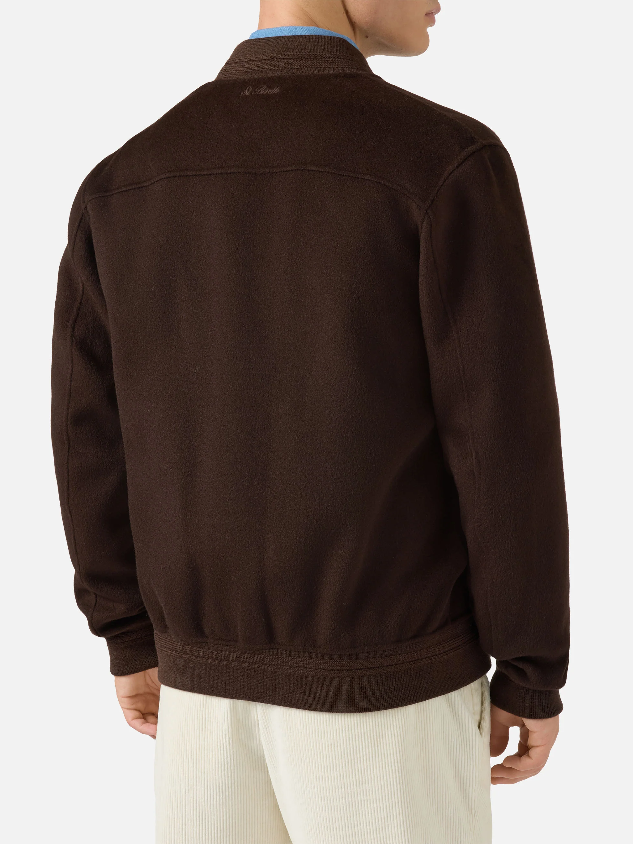 Unlined Camden wool bomber in brown - Image 4