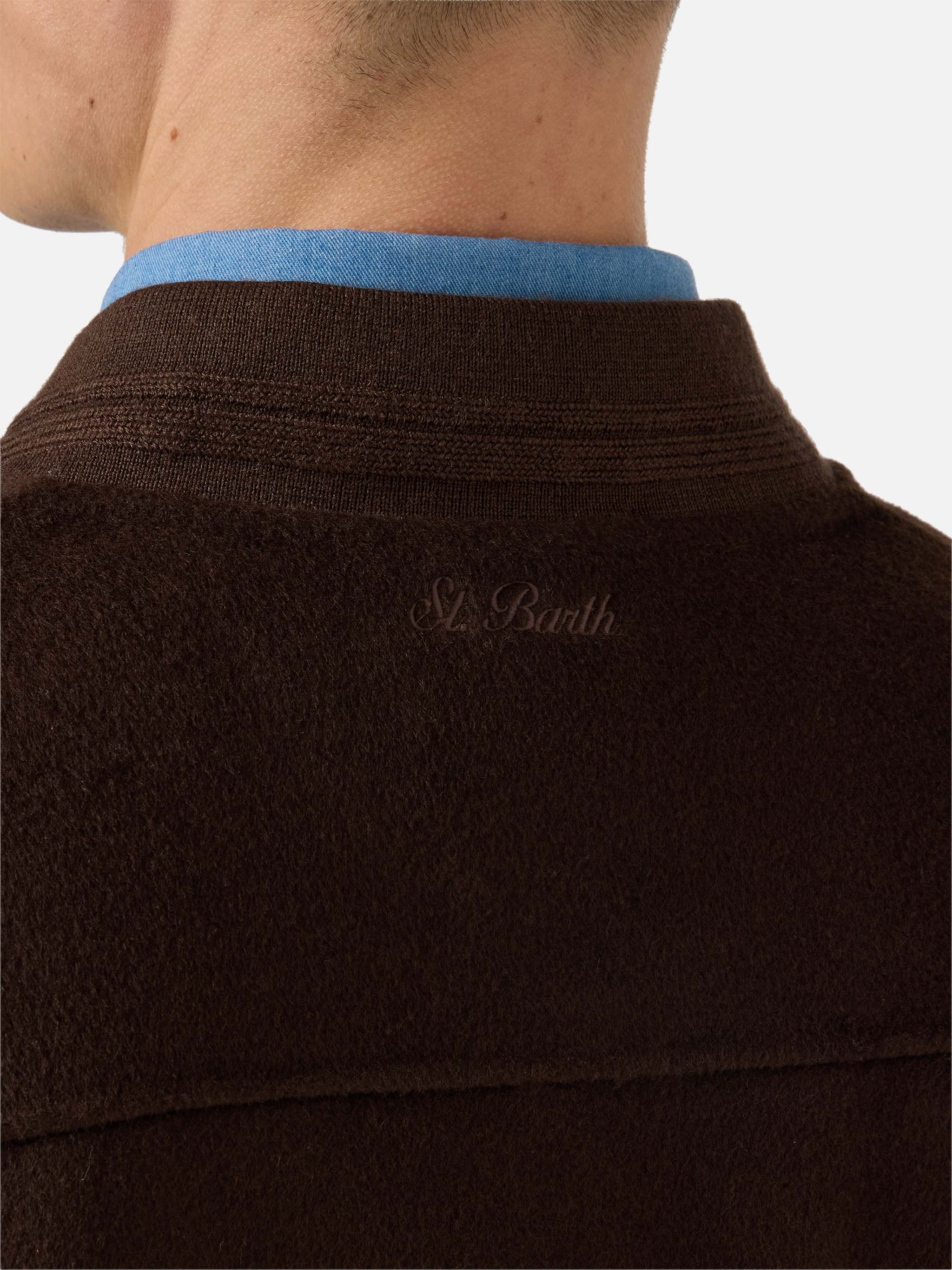 Unlined Camden wool bomber in brown - Image 5