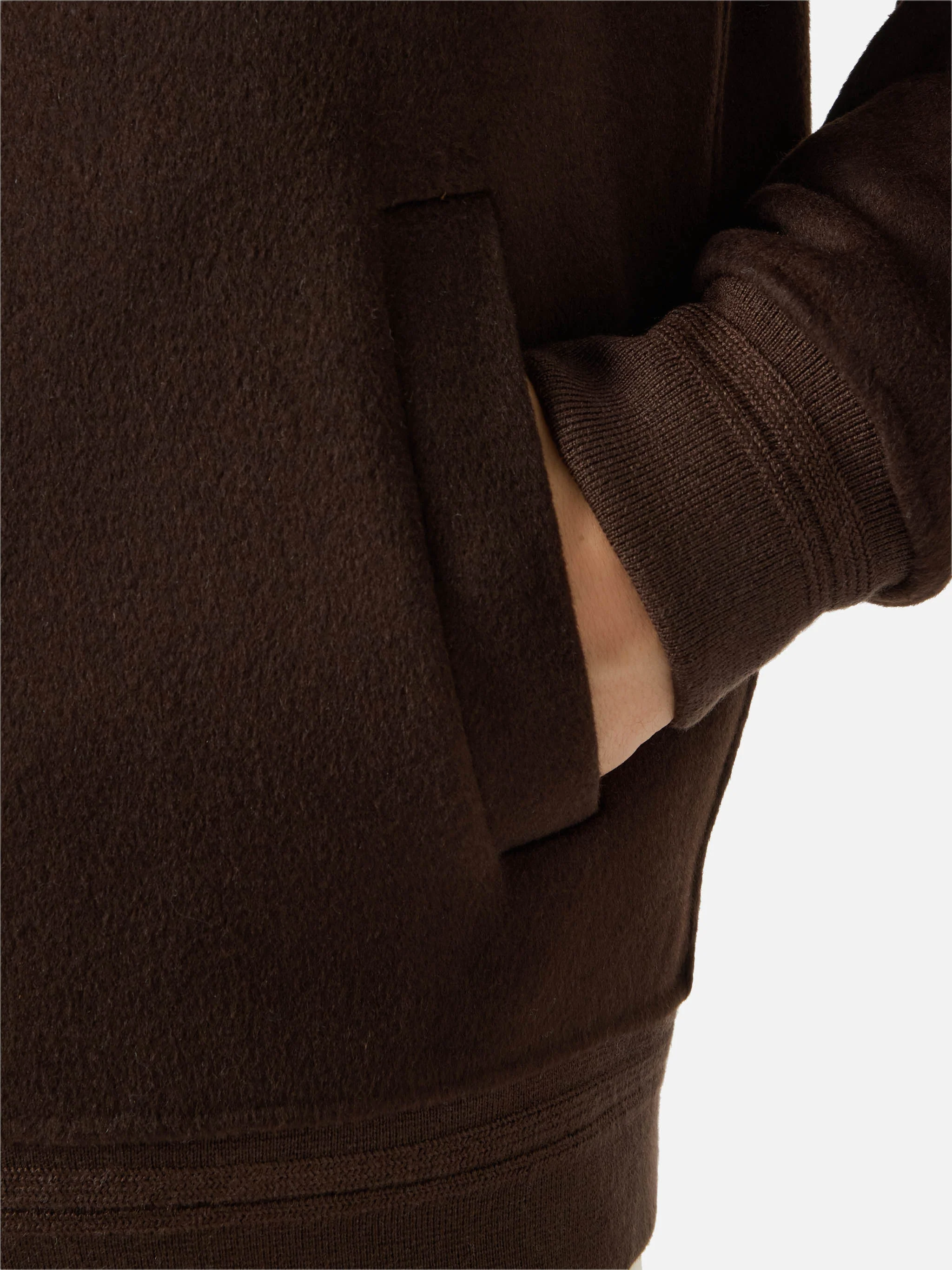 Unlined Camden wool bomber in brown - Image 6