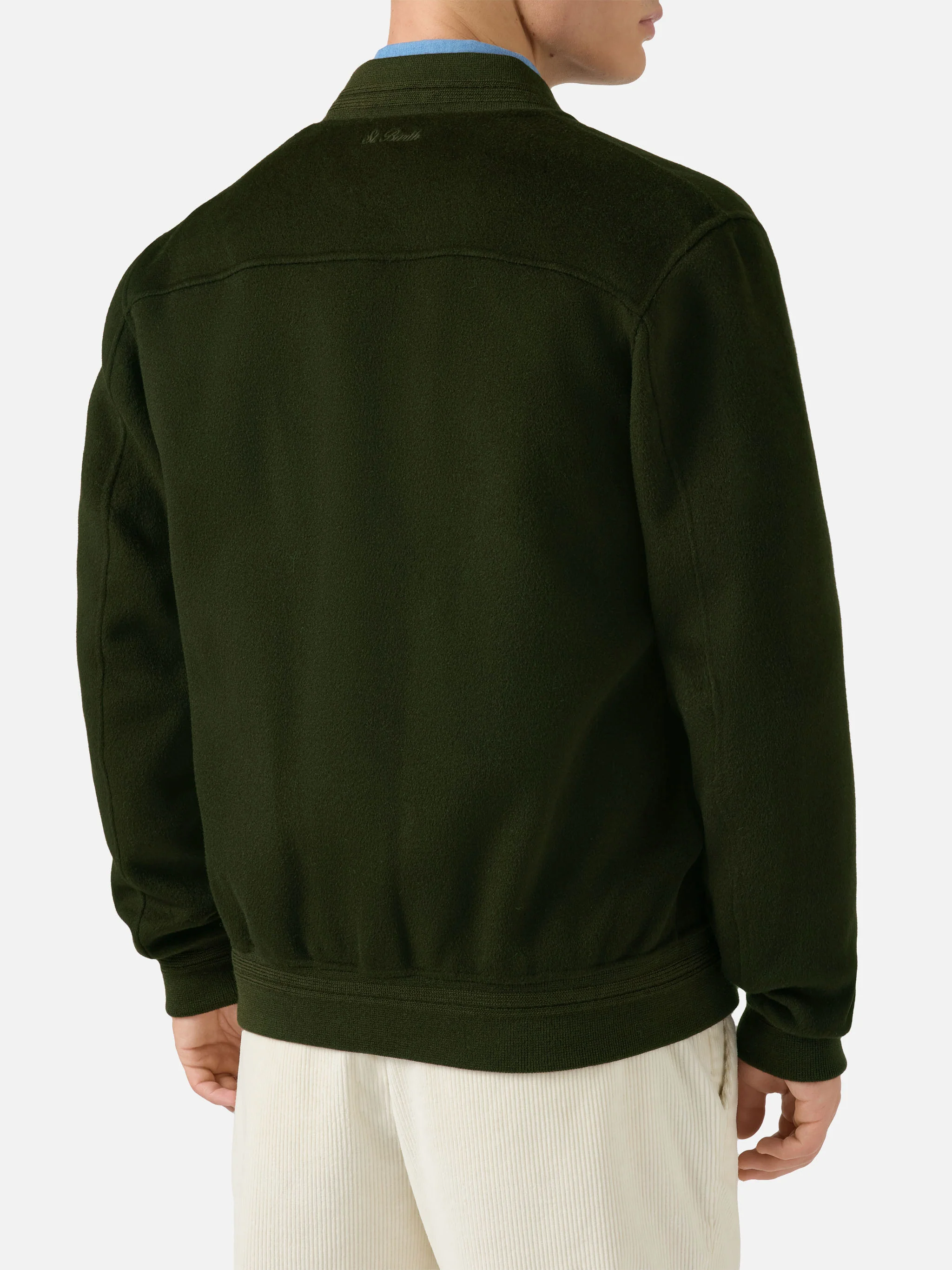 Unlined Camden wool bomber inmilitary green - Image 2