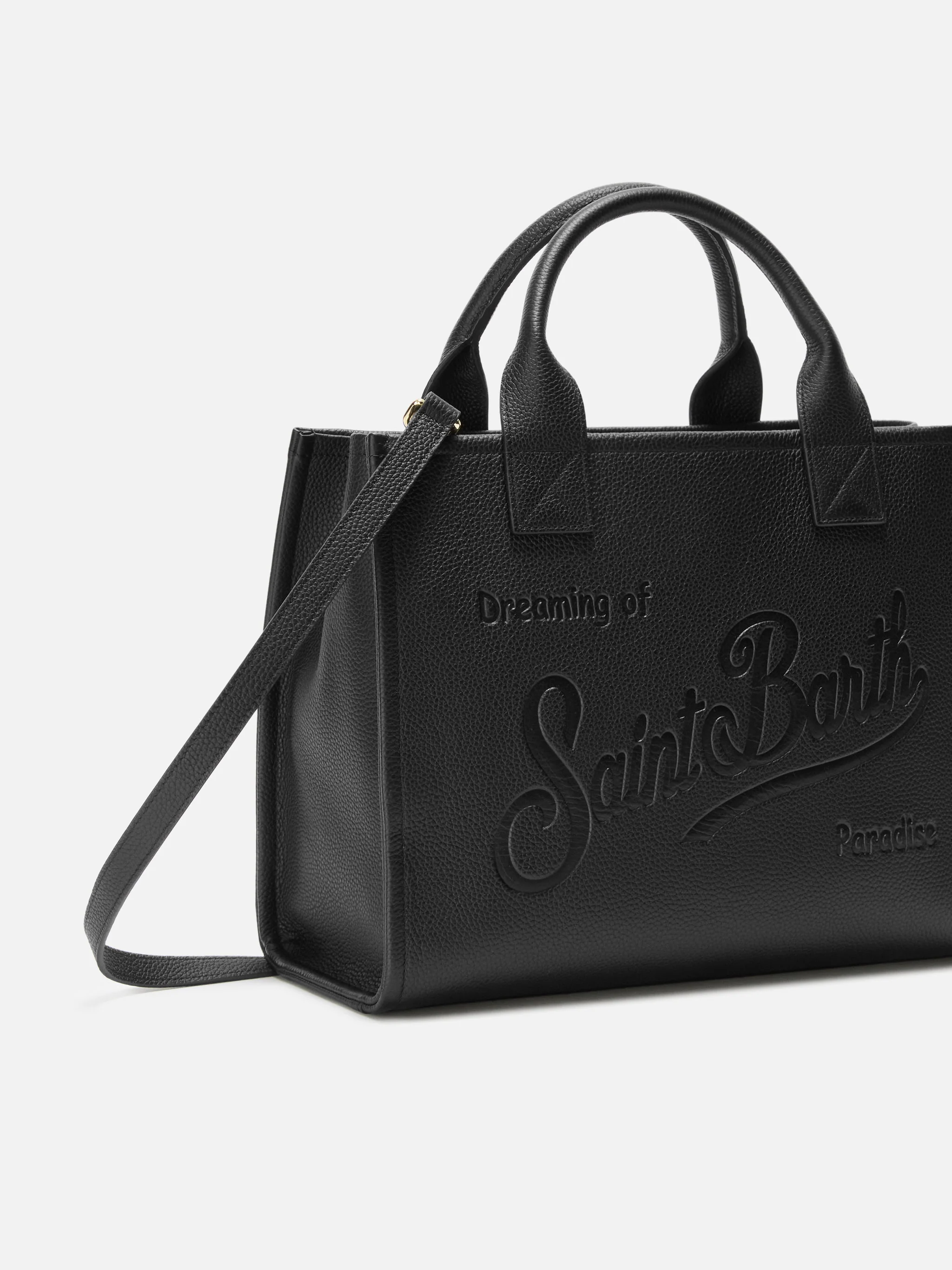 Vanity Bag Large Shoulder Bag in black hammered leather - Image 3