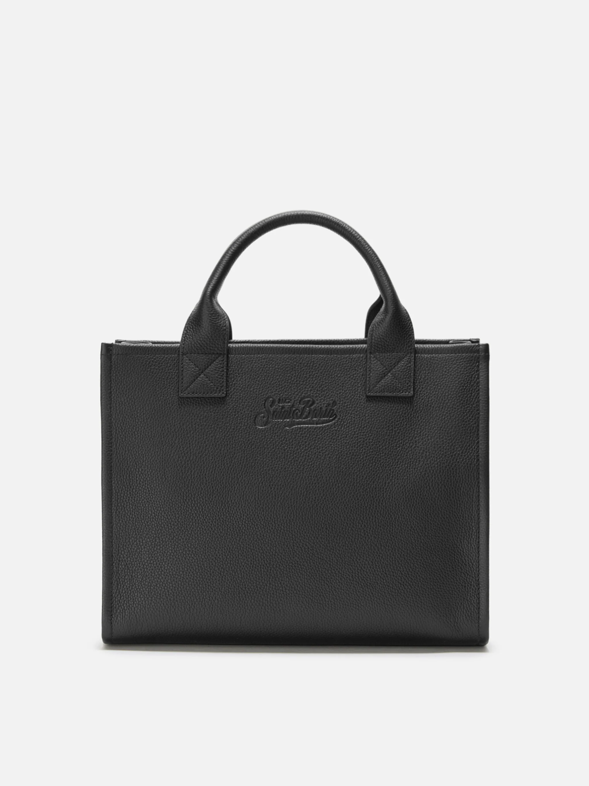 Vanity Bag Large Shoulder Bag in black hammered leather - Image 4