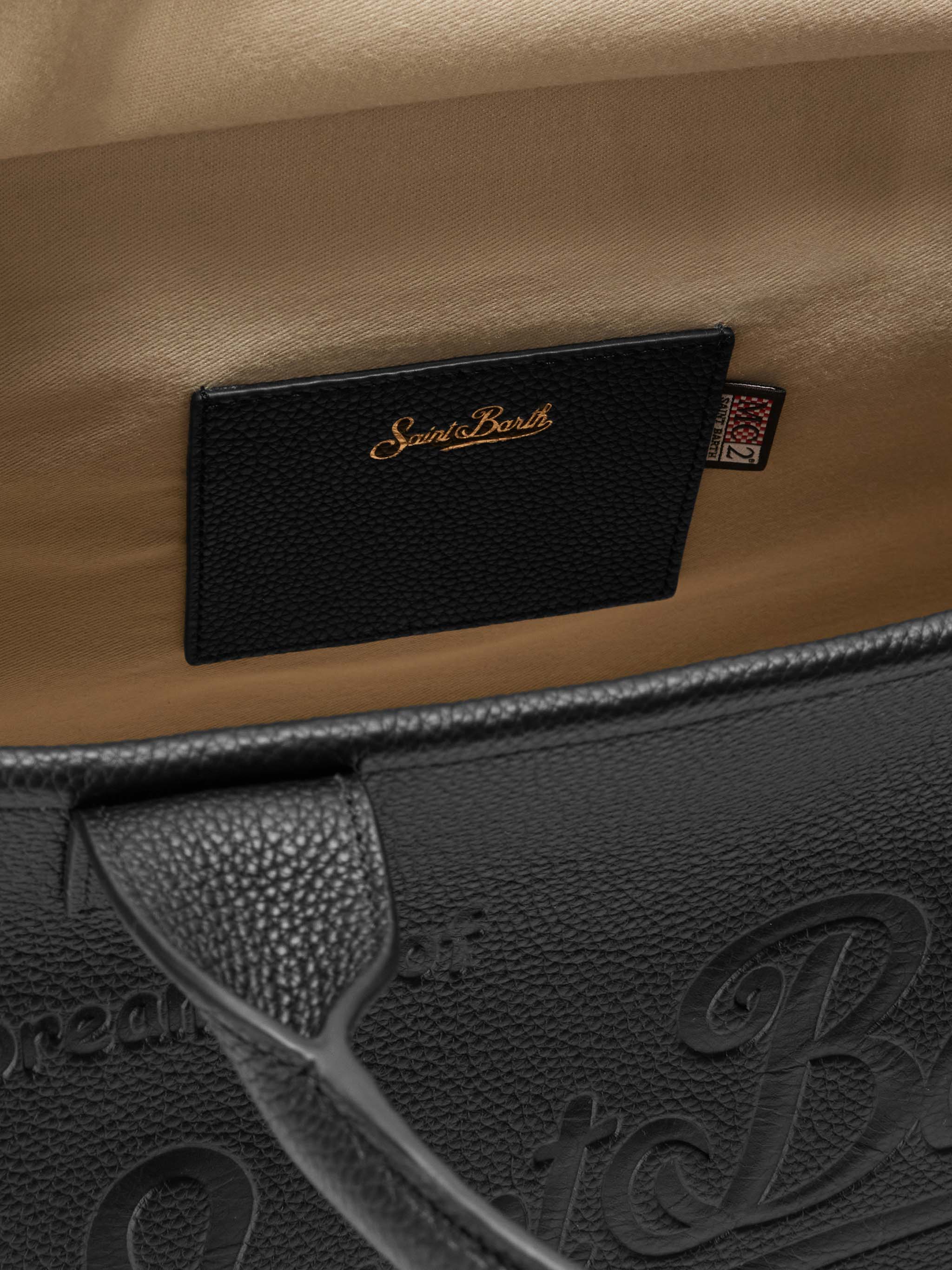 Vanity Bag Large Shoulder Bag in black hammered leather - Image 5