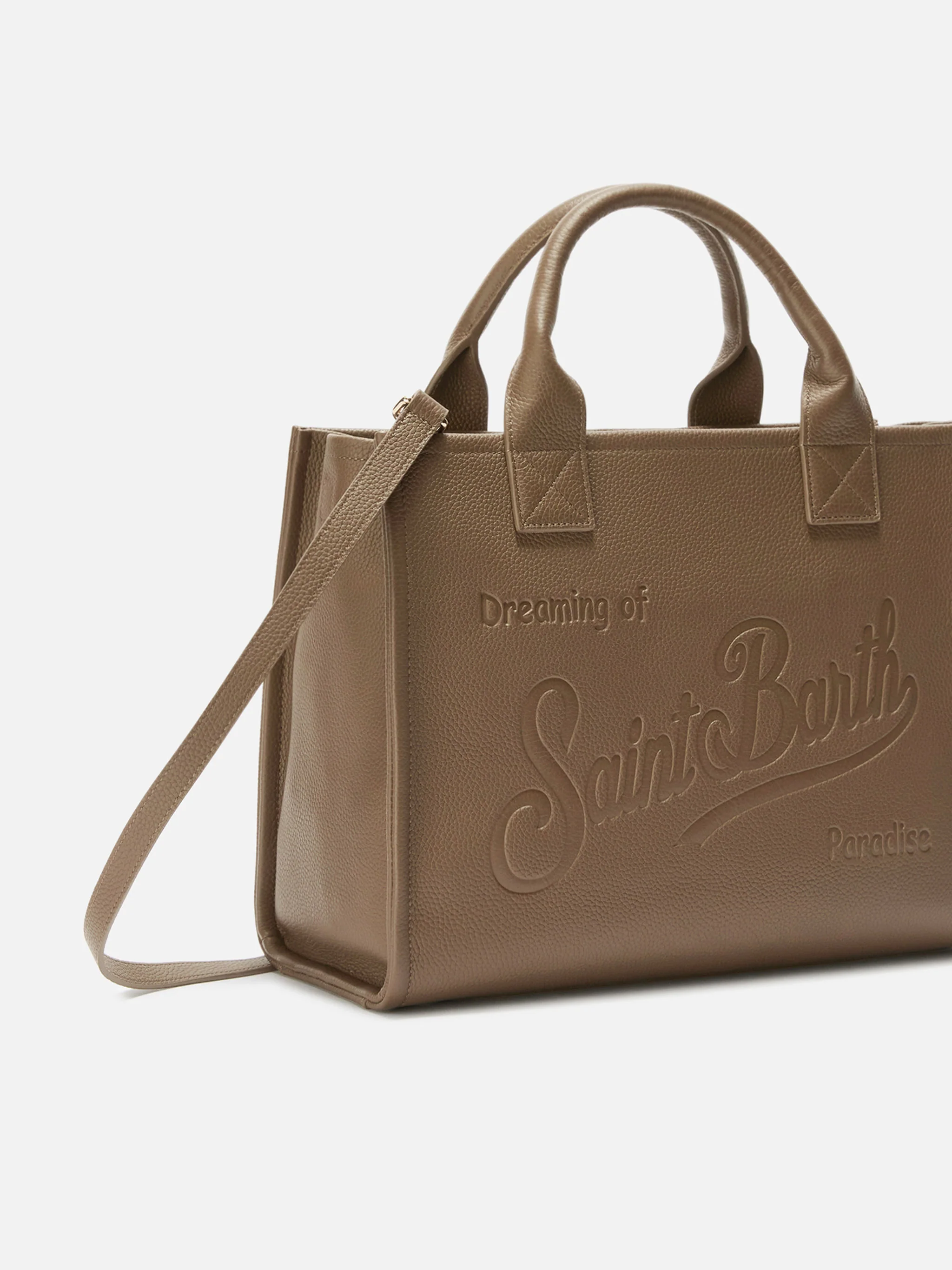 Vanity Bag Large Shoulder Bag in brown hammered leather - Image 3