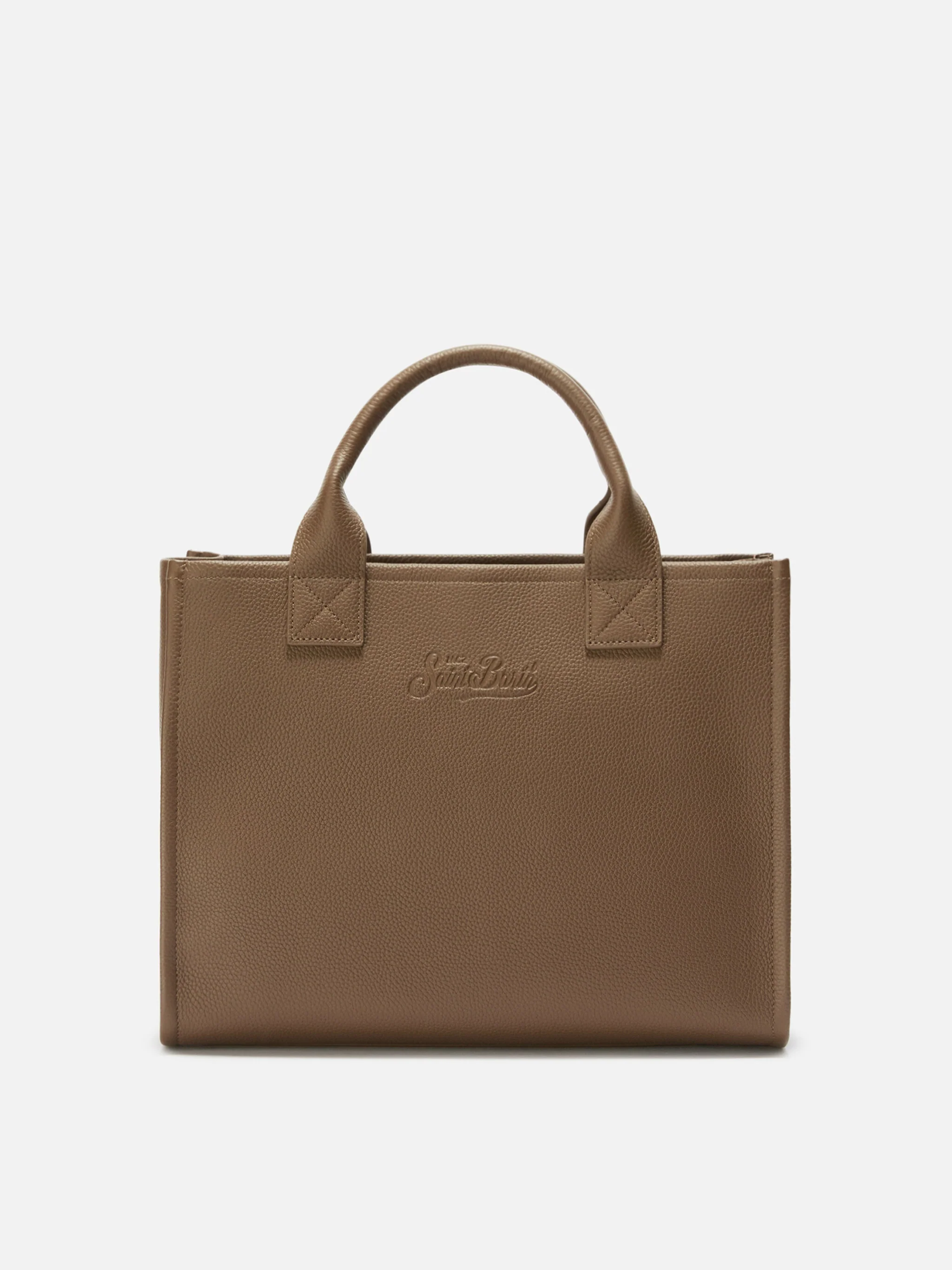 Vanity Bag Large Shoulder Bag in brown hammered leather - Image 4
