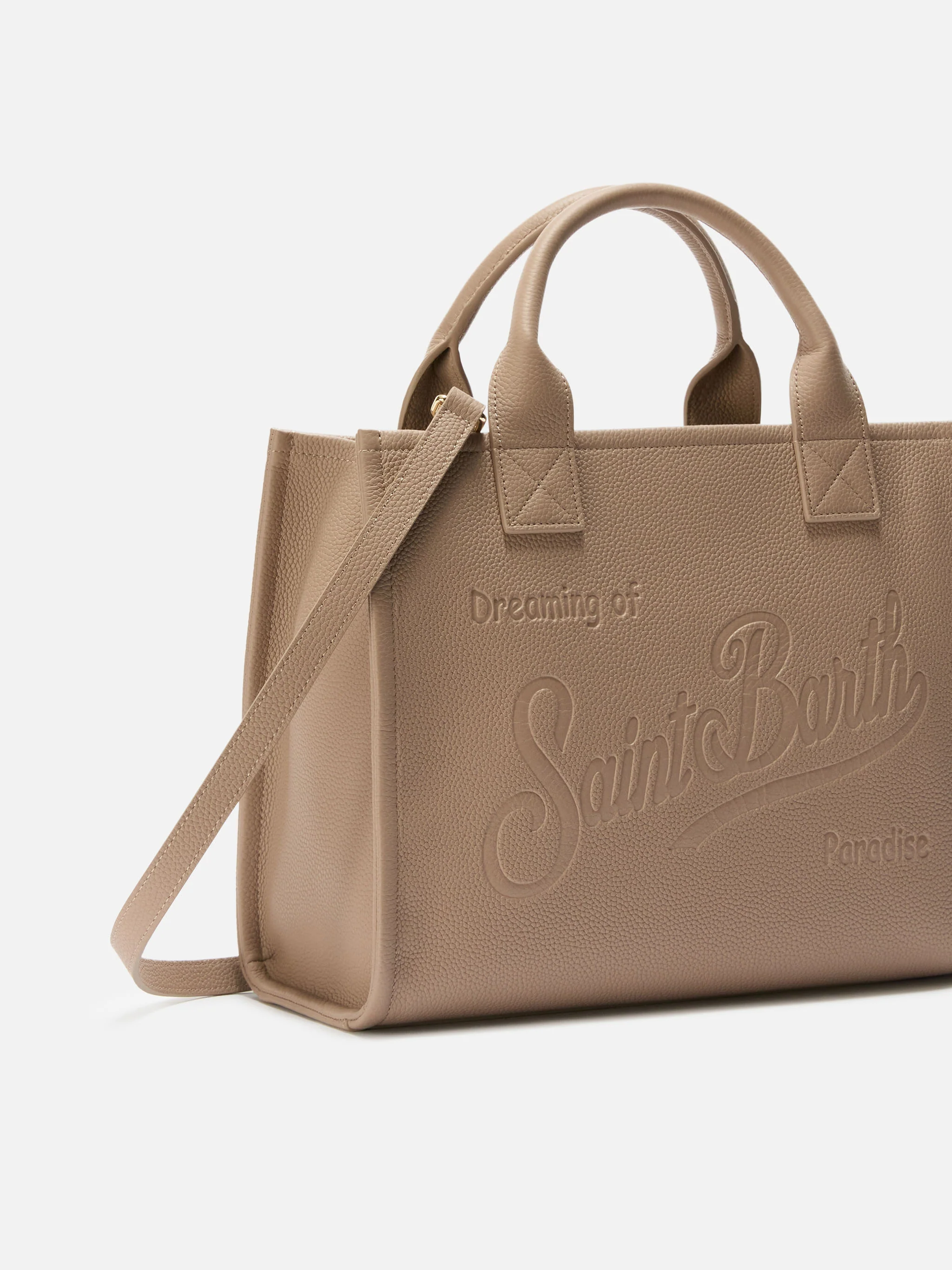 Vanity Bag Large Shoulder Bag in hazelnut hammered leather - Image 3