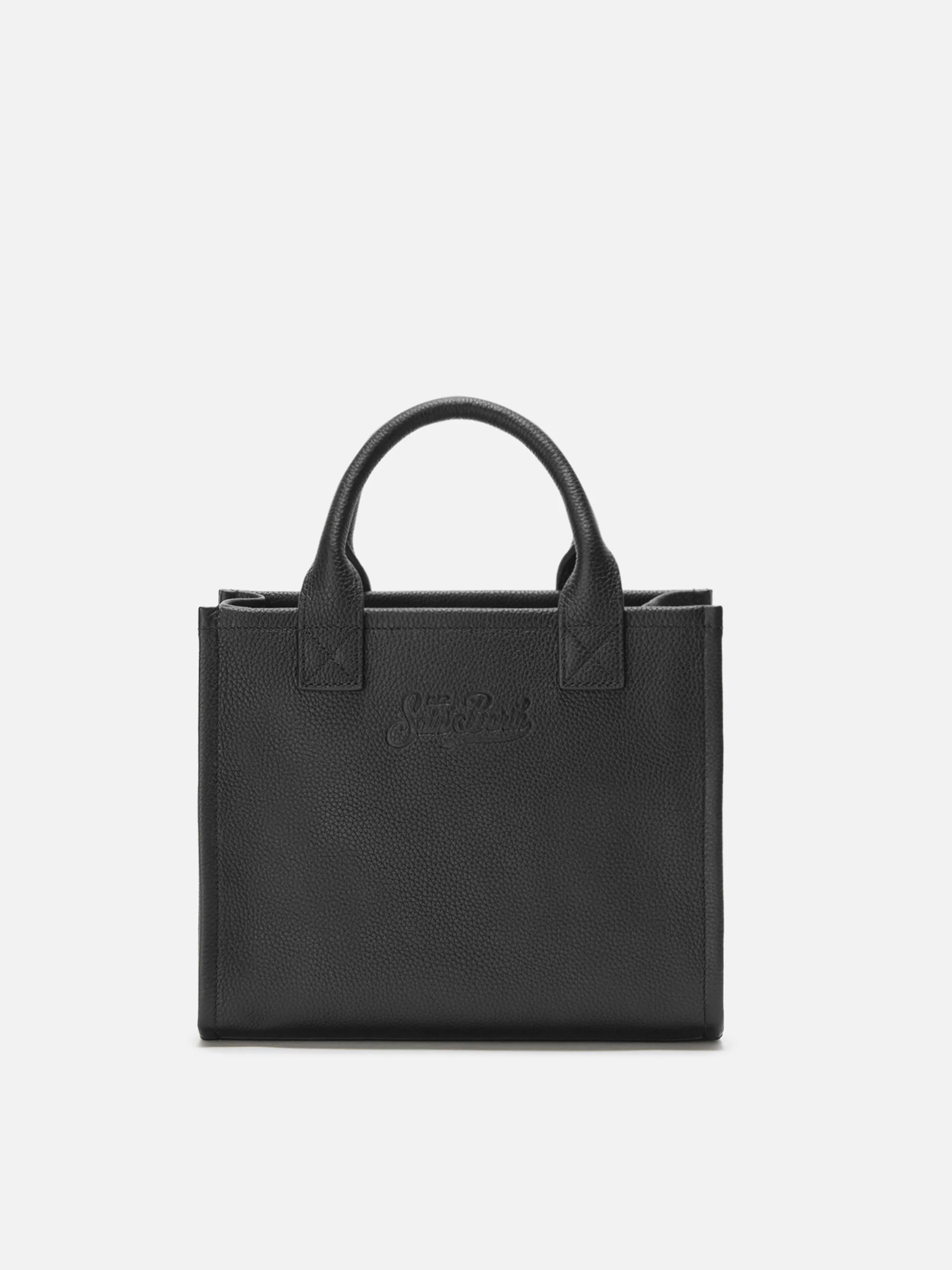Vanity Bag Midi Shoulder Bag in black hammered leather - Image 4