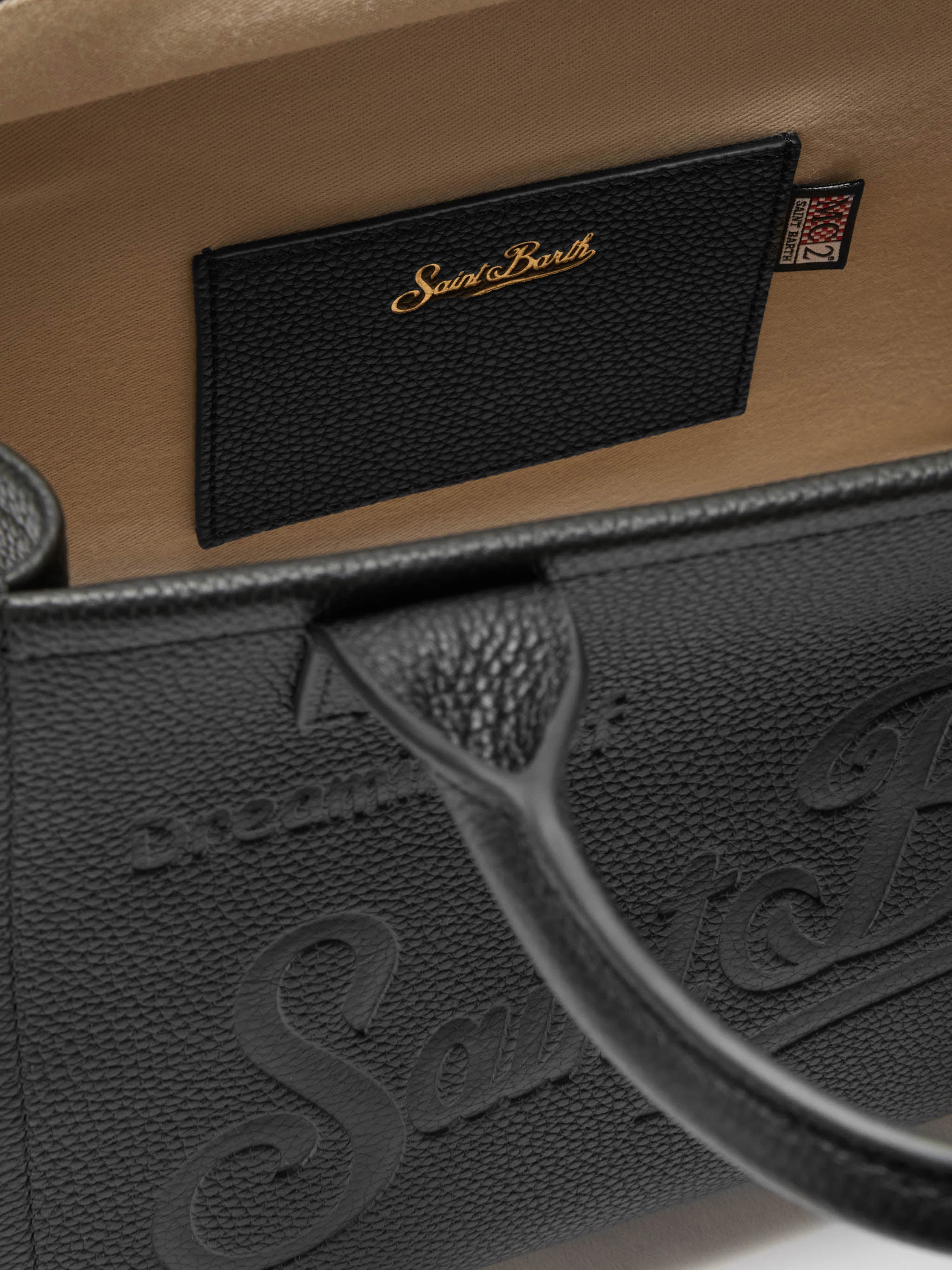 Vanity Bag Midi Shoulder Bag in black hammered leather - Image 5