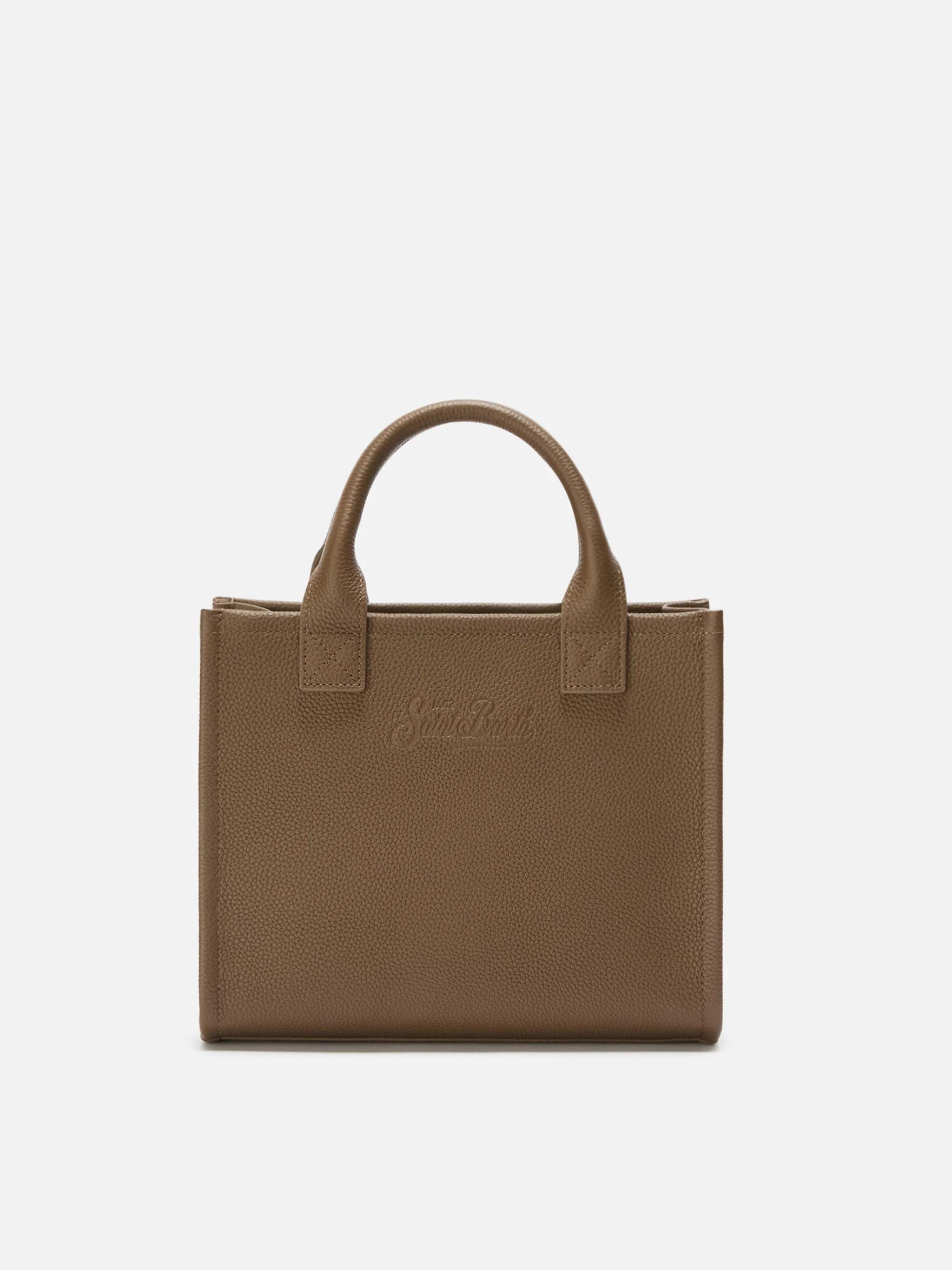 Vanity Bag Midi Shoulder Bag in brown hammered leather - Image 4