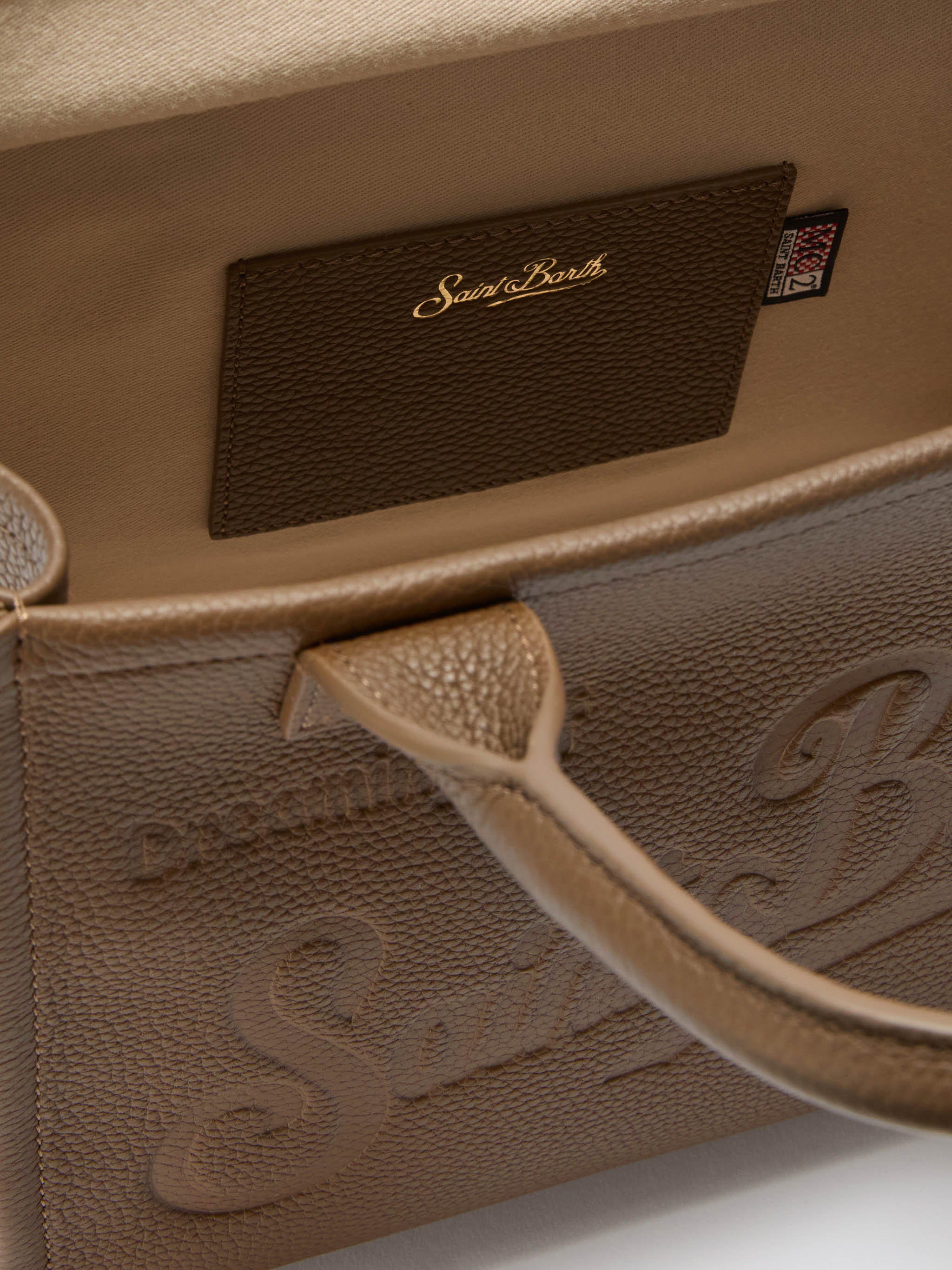 Vanity Bag Midi Shoulder Bag in brown hammered leather - Image 5