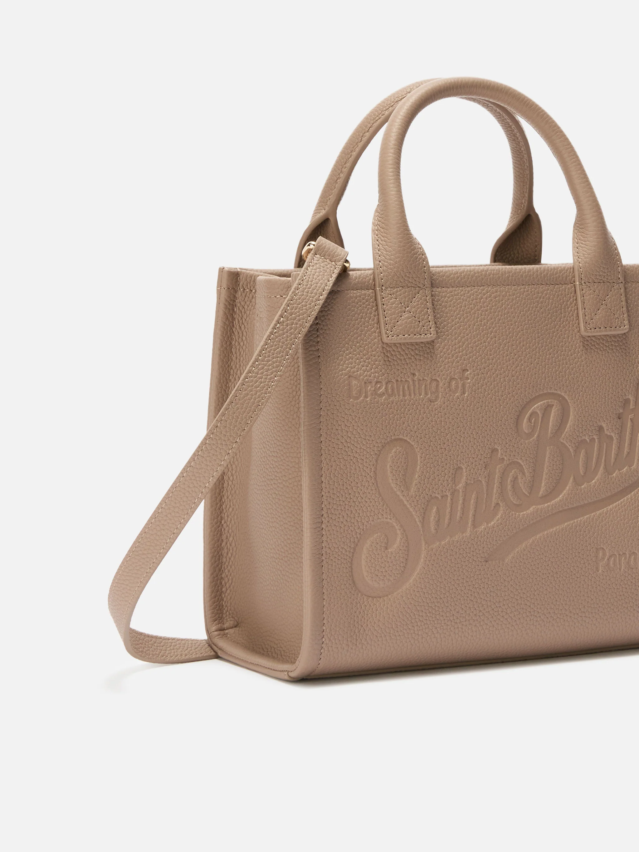 Vanity Bag Midi Shoulder Bag in hazelnut hammered leather - Image 3