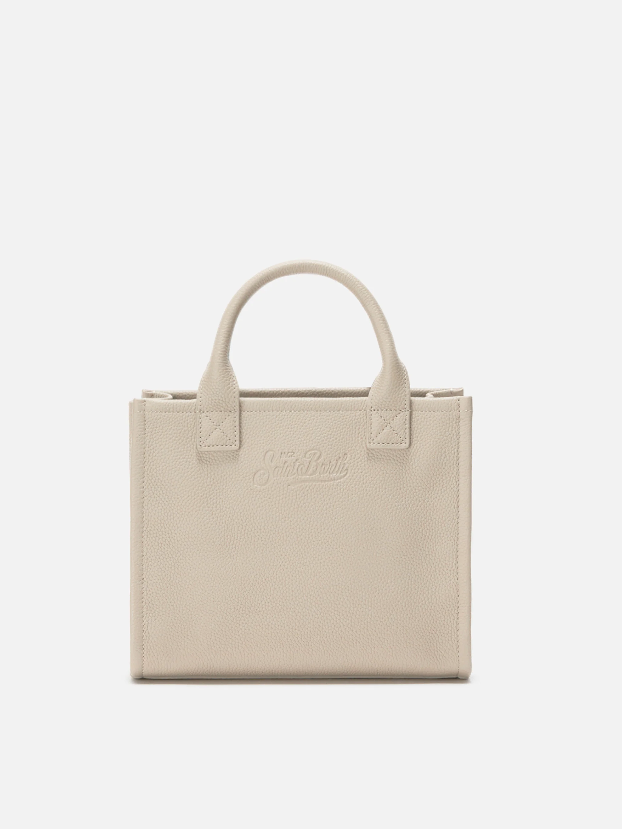 Vanity Bag Midi Shoulder Bag in white hammered leather - Image 3