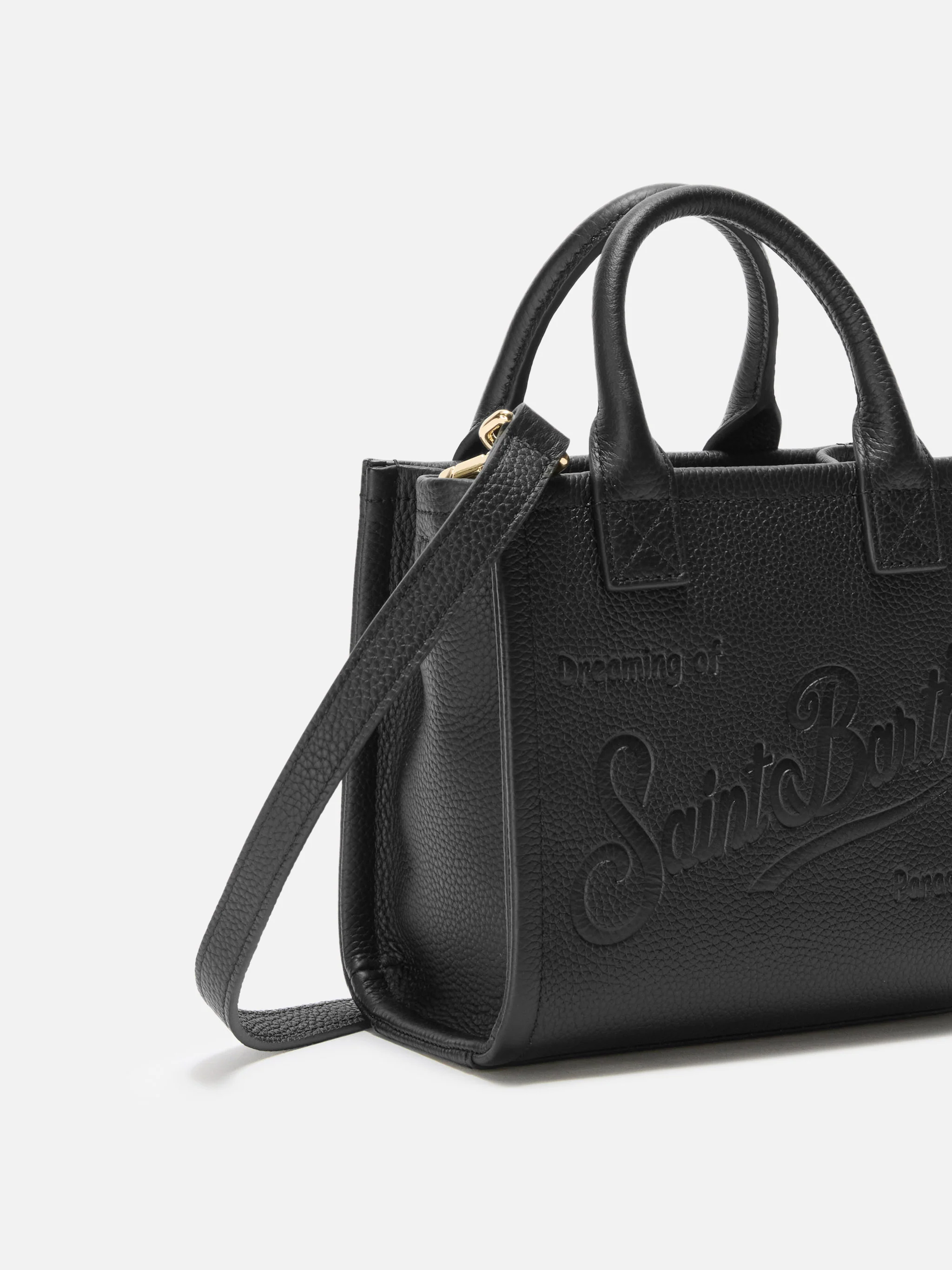 Vanity Bag Mini Shoulder Bag in black hammered leather - Image 3