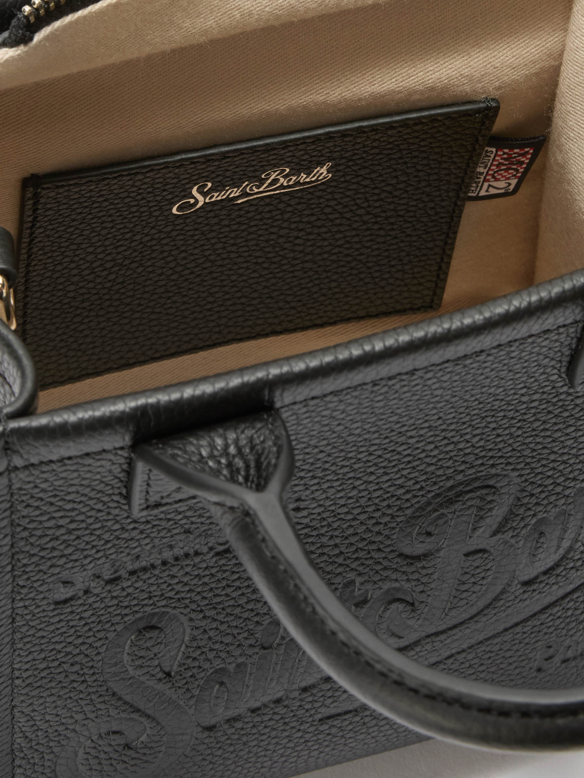 Vanity Bag Mini Shoulder Bag in black hammered leather - Image 5