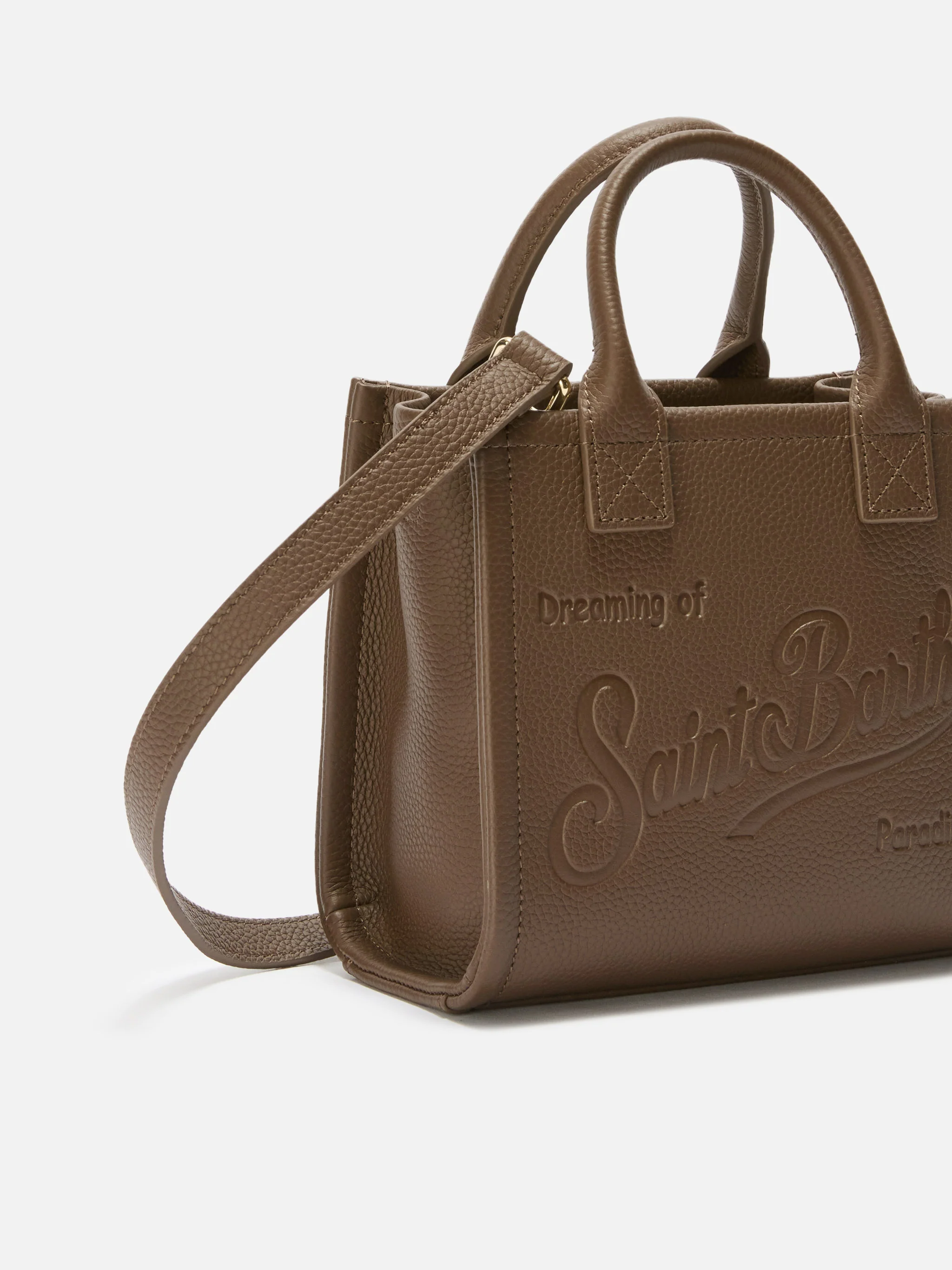 Vanity Bag Mini Shoulder Bag in brown hammered leather - Image 3