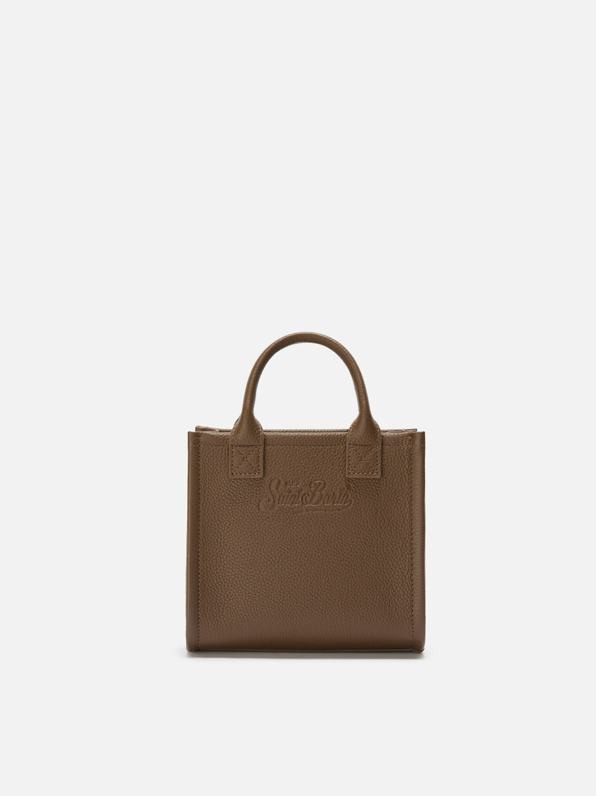 Vanity Bag Mini Shoulder Bag in brown hammered leather - Image 4