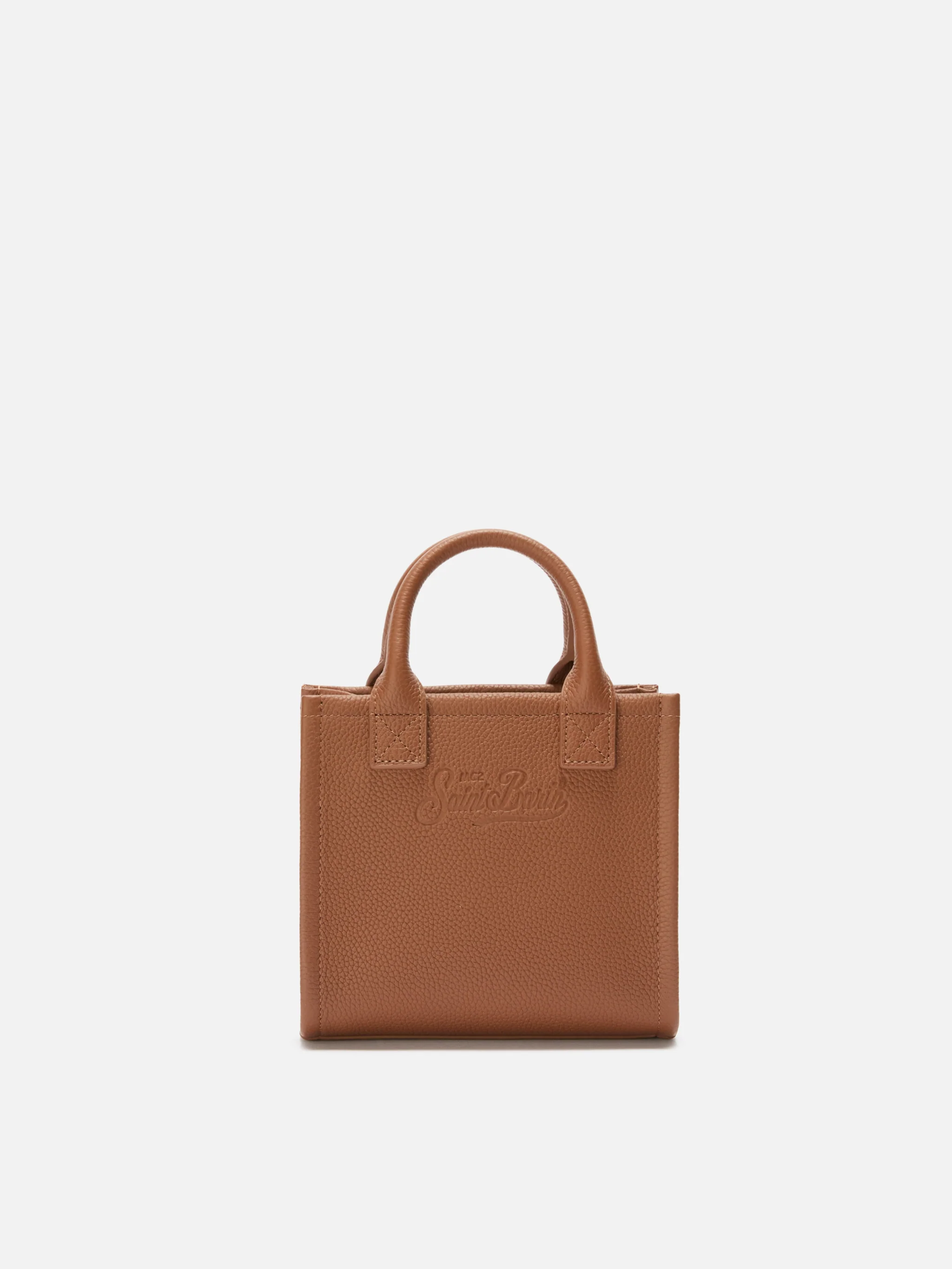 Vanity Bag Mini Shoulder Bag in camel hammered leather - Image 4
