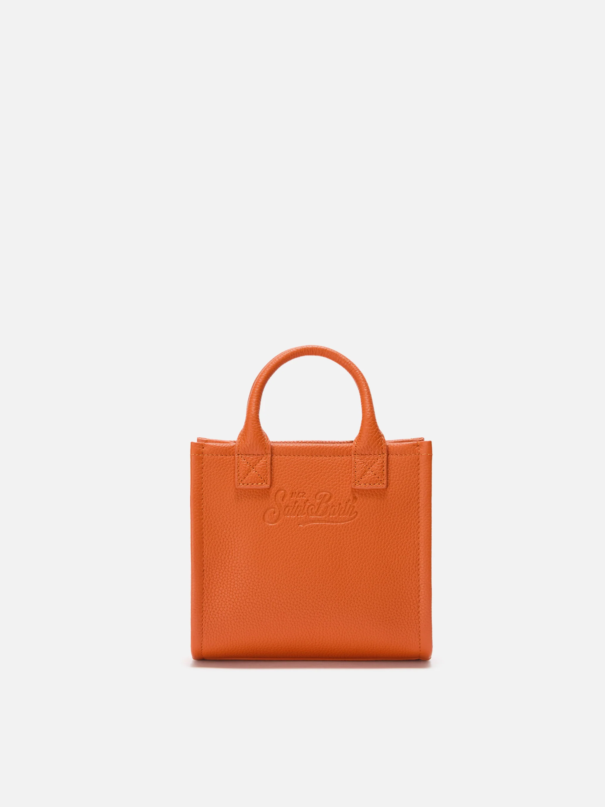 Vanity Bag Mini Shoulder Bag in orange hammered leather - Image 4