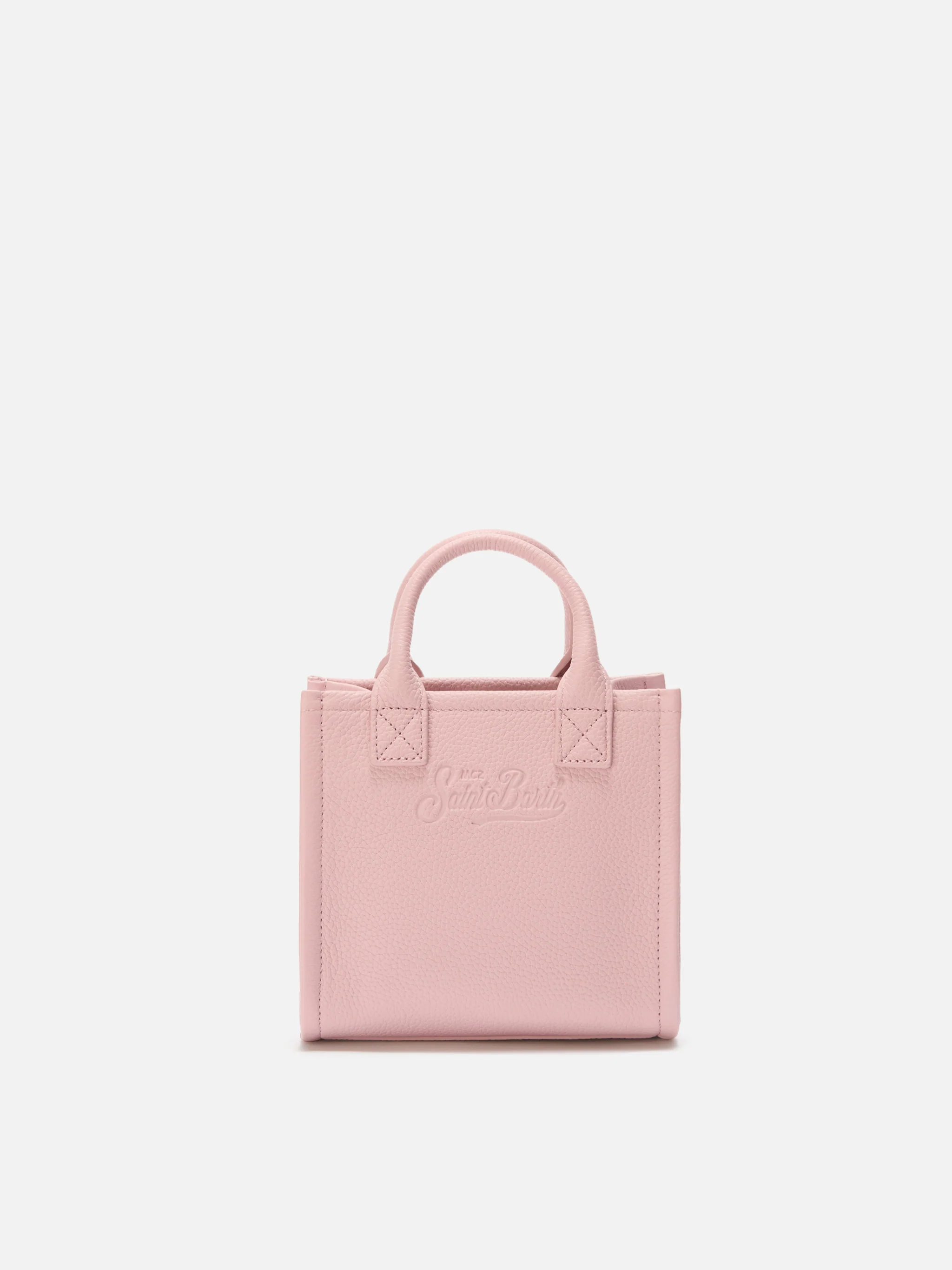 Vanity Bag Mini Shoulder Bag in pink hammered leather - Image 4