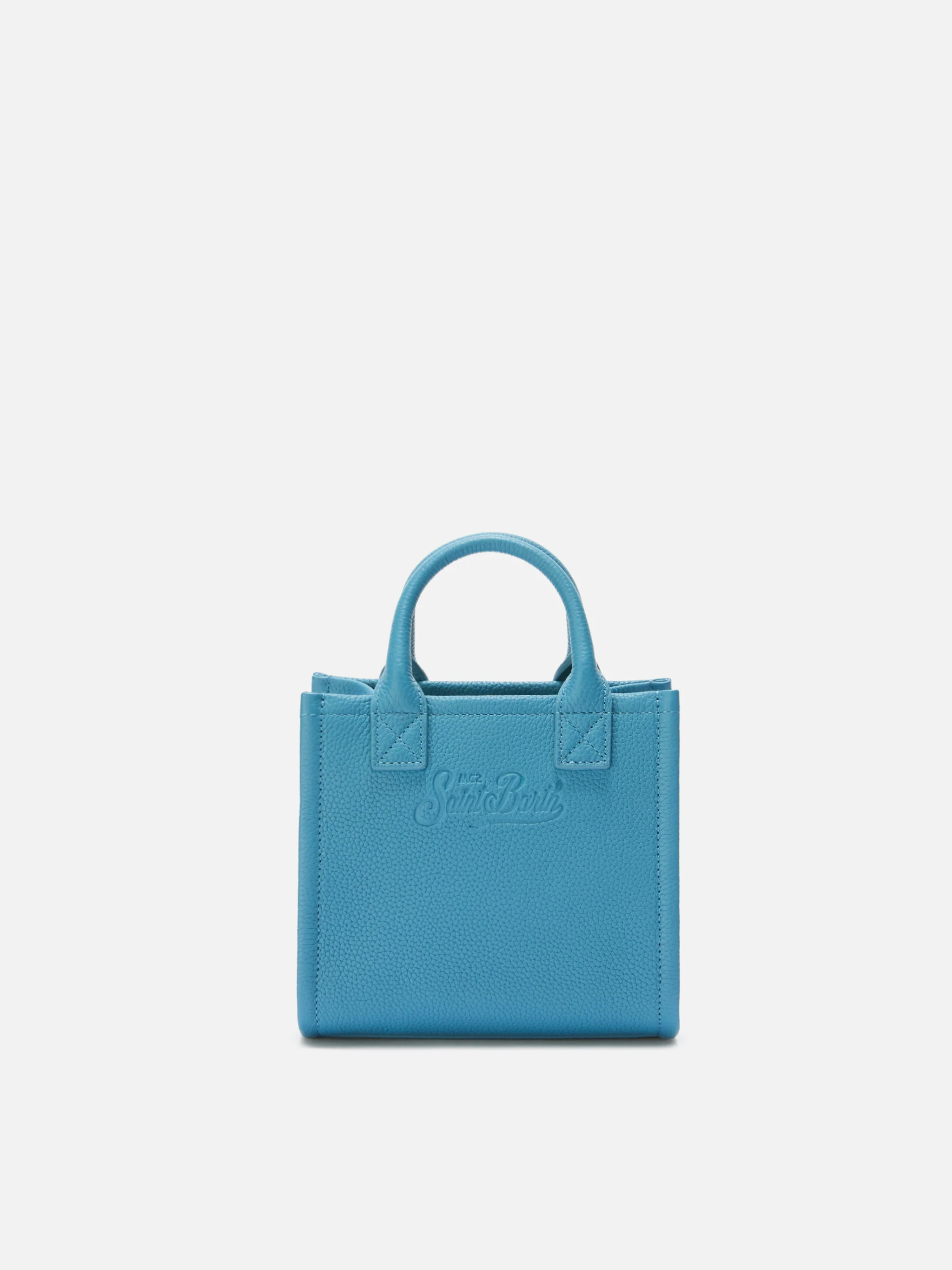 Vanity Bag Mini Shoulder Bag in teal hammered leather - Image 4