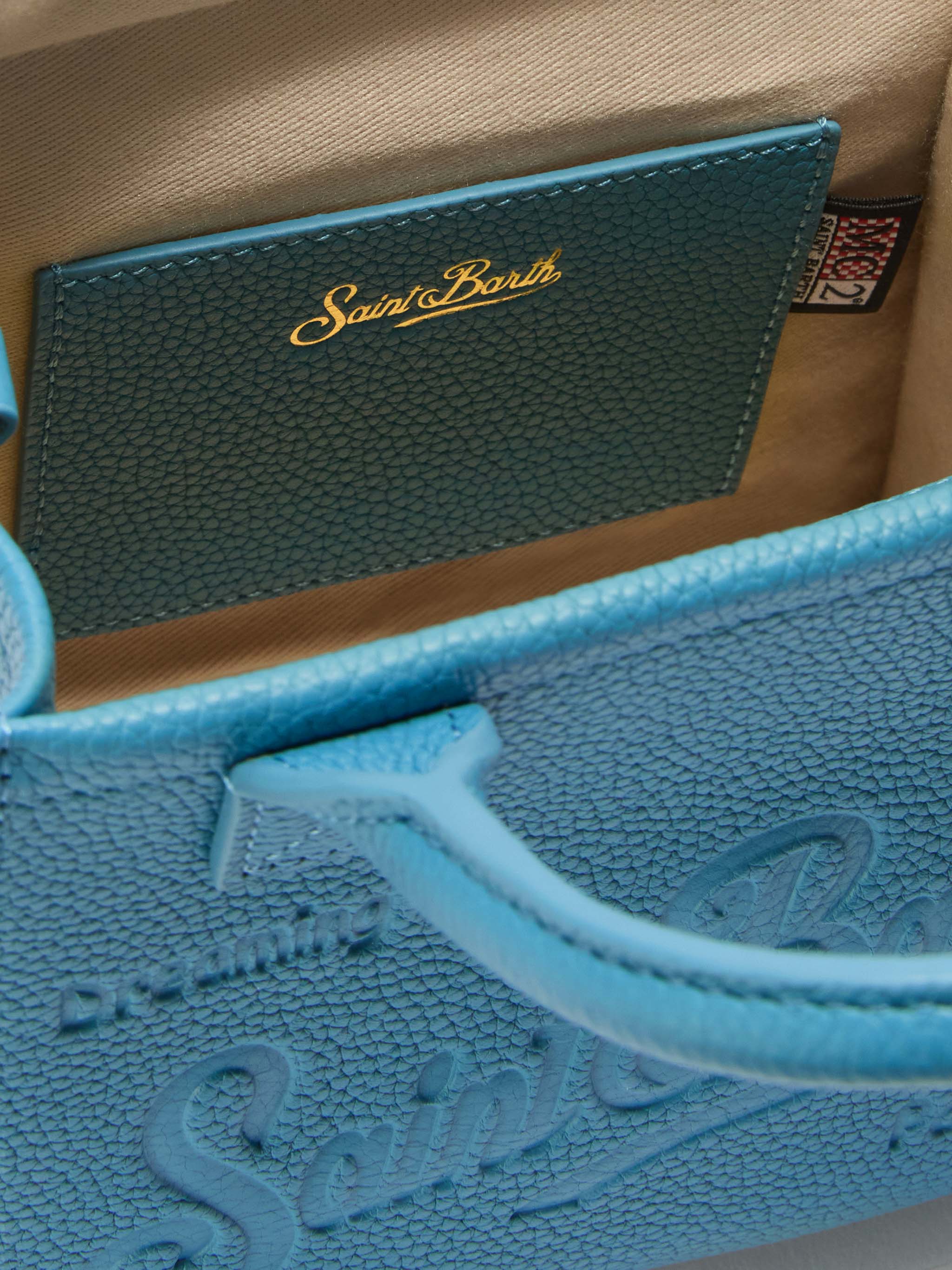 Vanity Bag Mini Shoulder Bag in teal hammered leather - Image 5