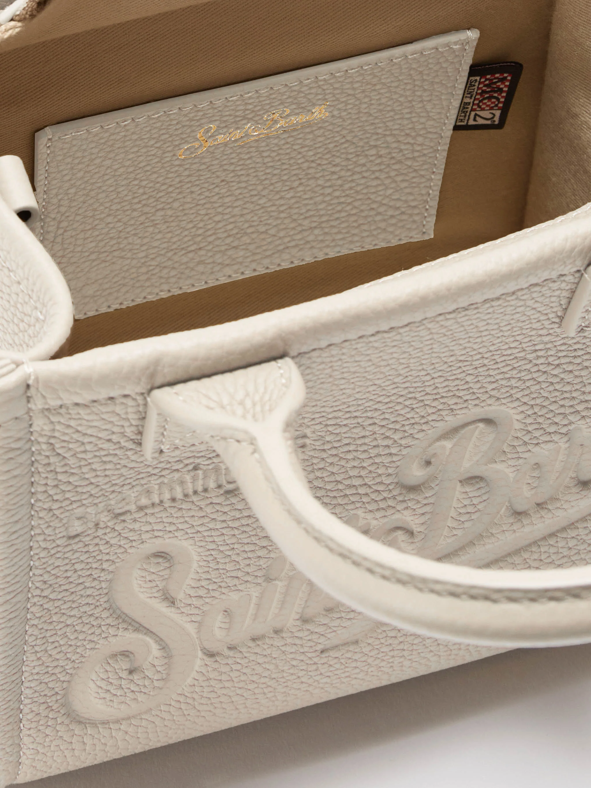 Vanity Bag Mini Shoulder Bag in white hammered leather - Image 3