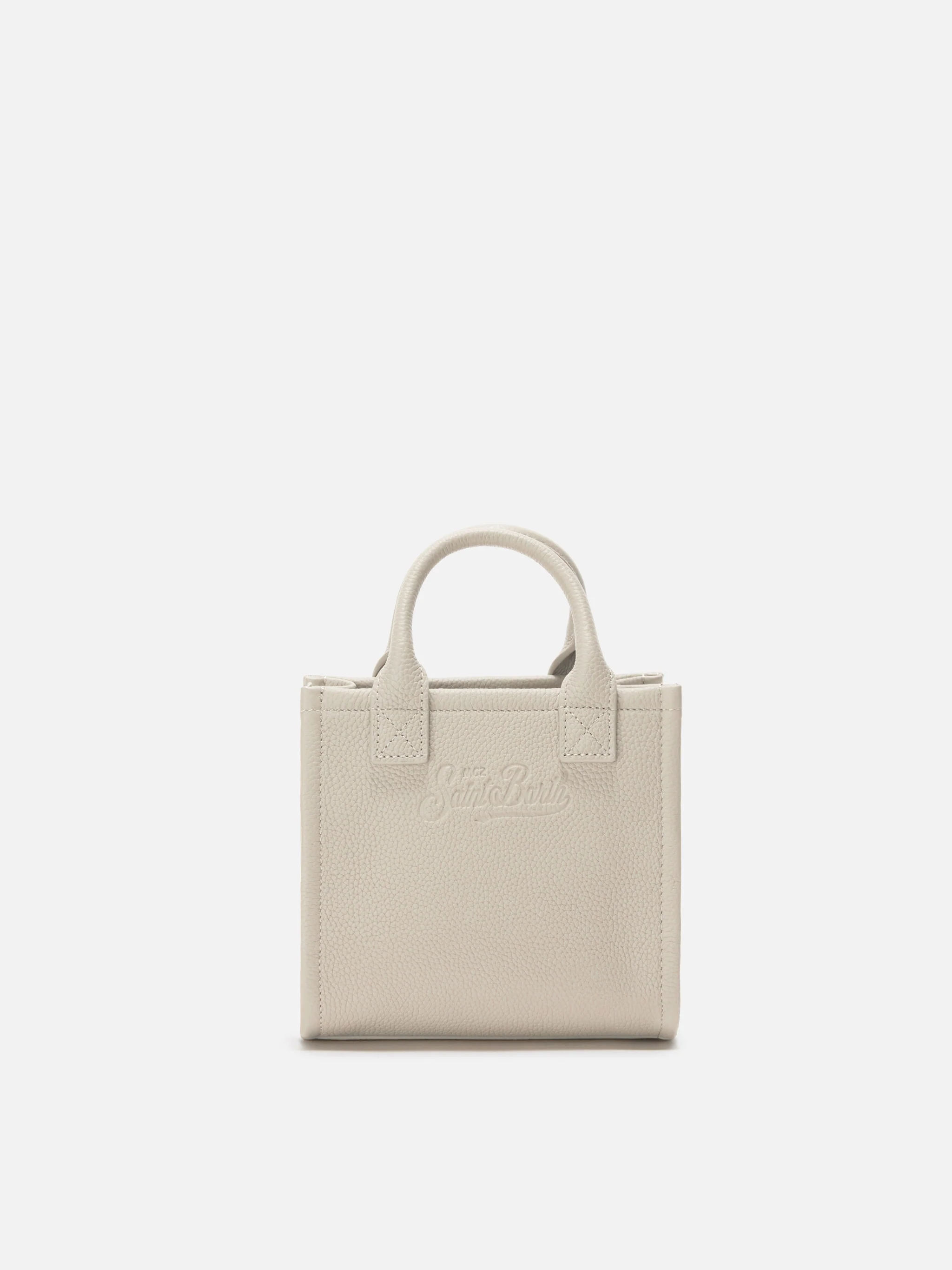 Vanity Bag Mini Shoulder Bag in white hammered leather - Image 4