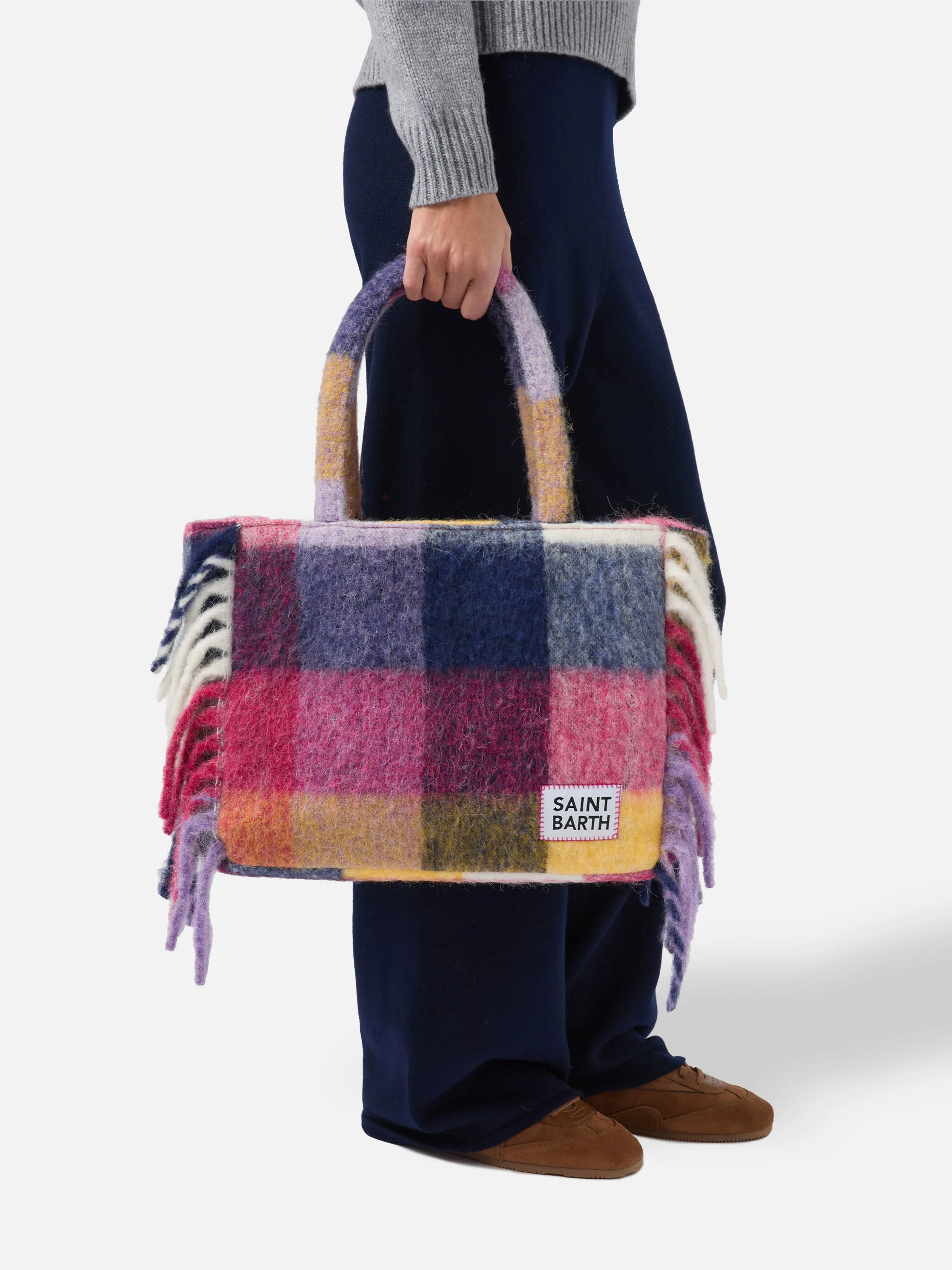 Vanity blanket shoulder bag with check print - Image 2
