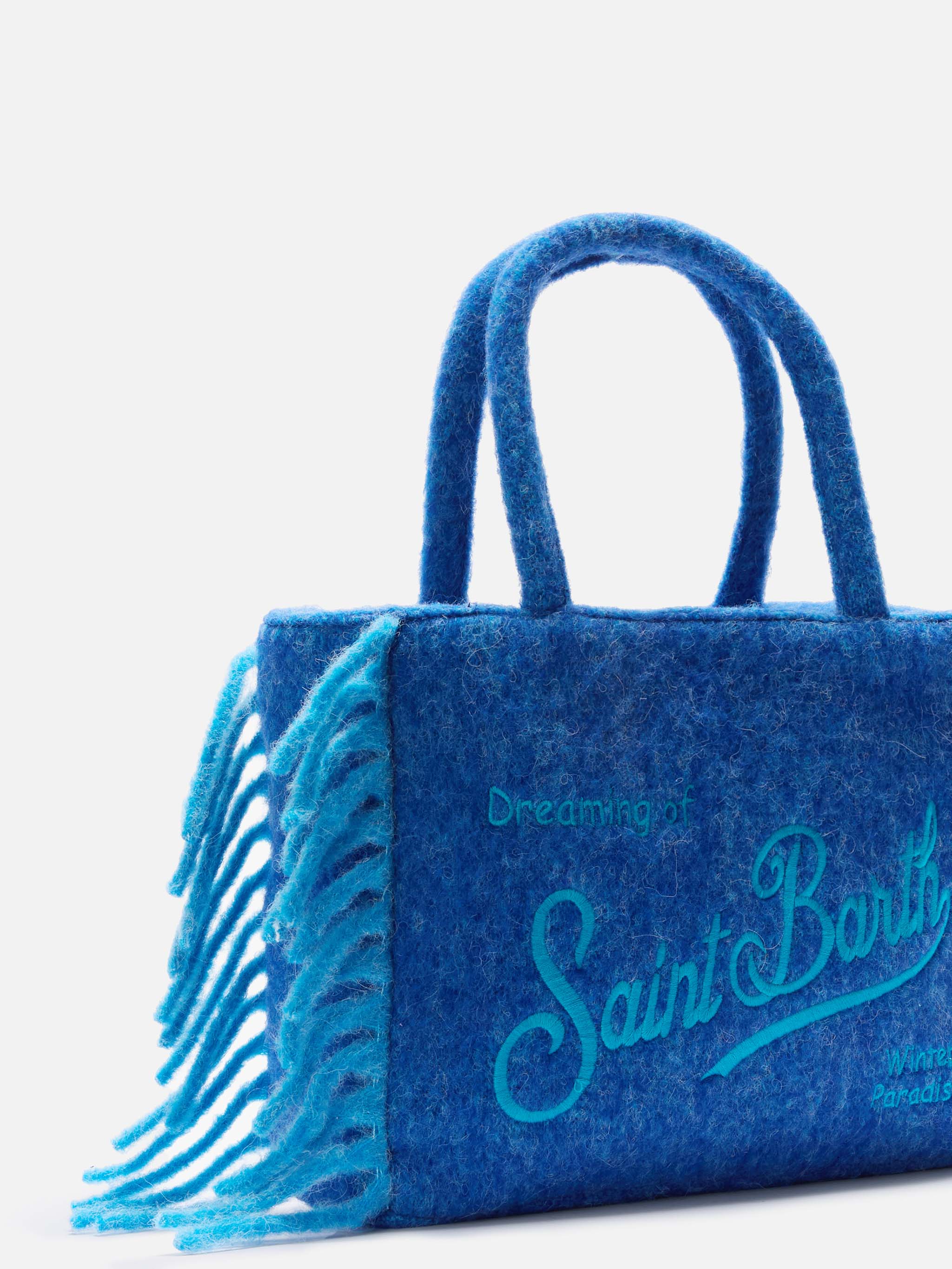 Vanity blanket shoulder bag with side fringes - Image 3
