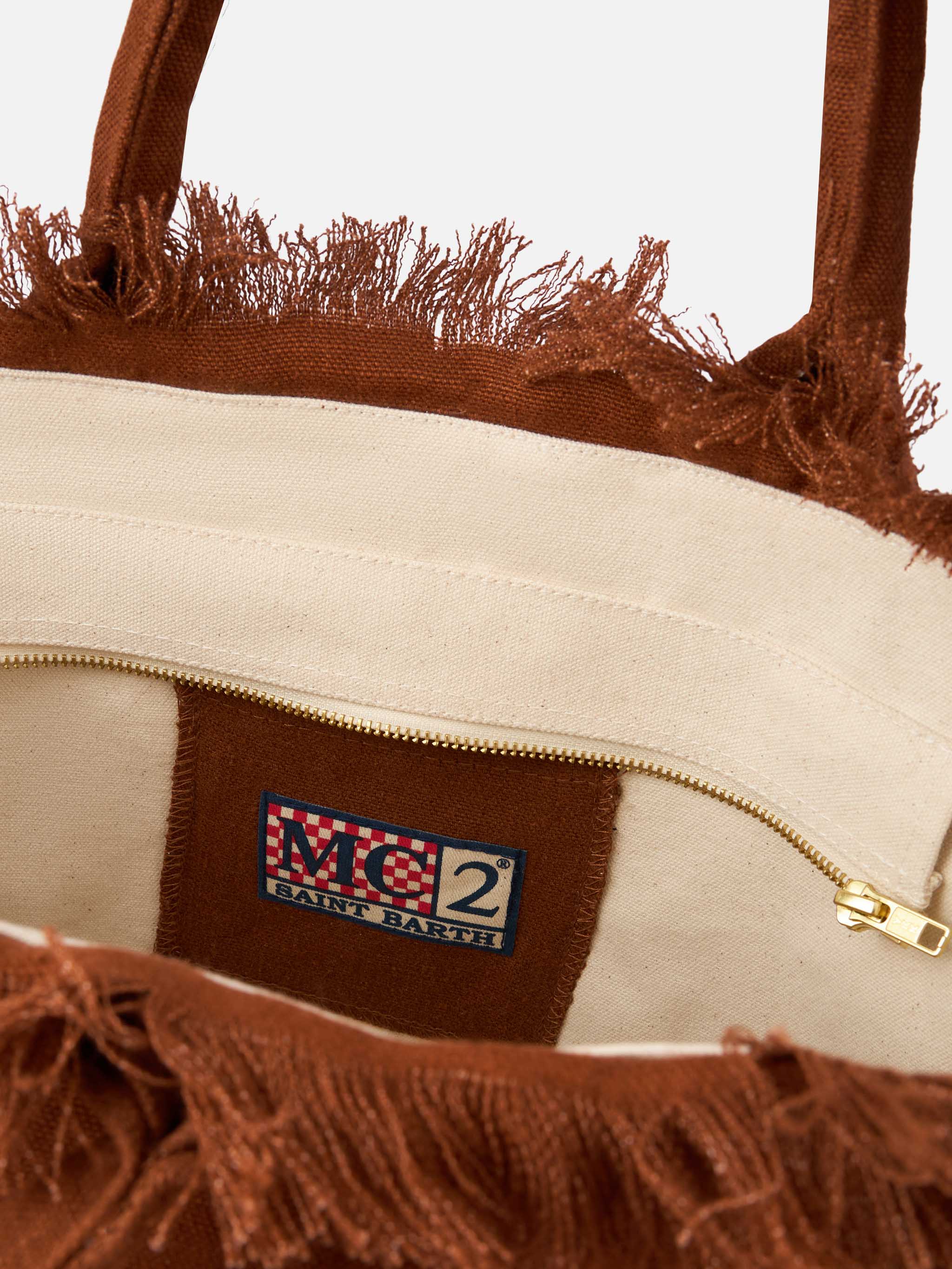 Vanity brown 100% LINEN shoulder bag - Image 5